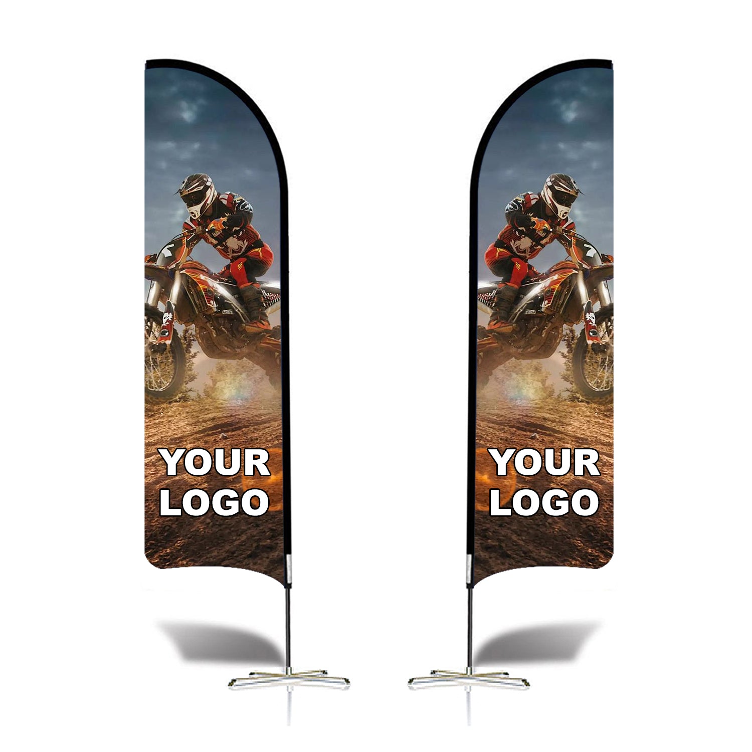 ABCCANOPY Custom Double Sided Teardrop Feather Flag Advertising 8FT/10FT/12FT (1 Flag)