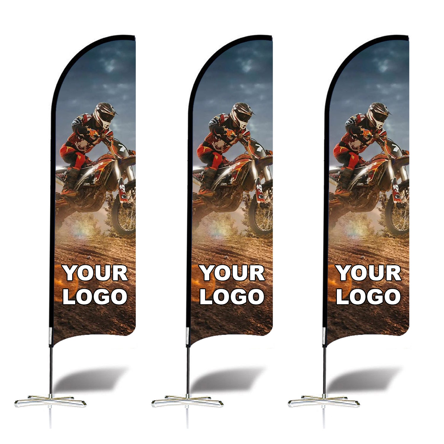 ABCCANOPY Custom Double Sided Teardrop Feather Flag Advertising 8FT/10FT/12FT (1 Flag)