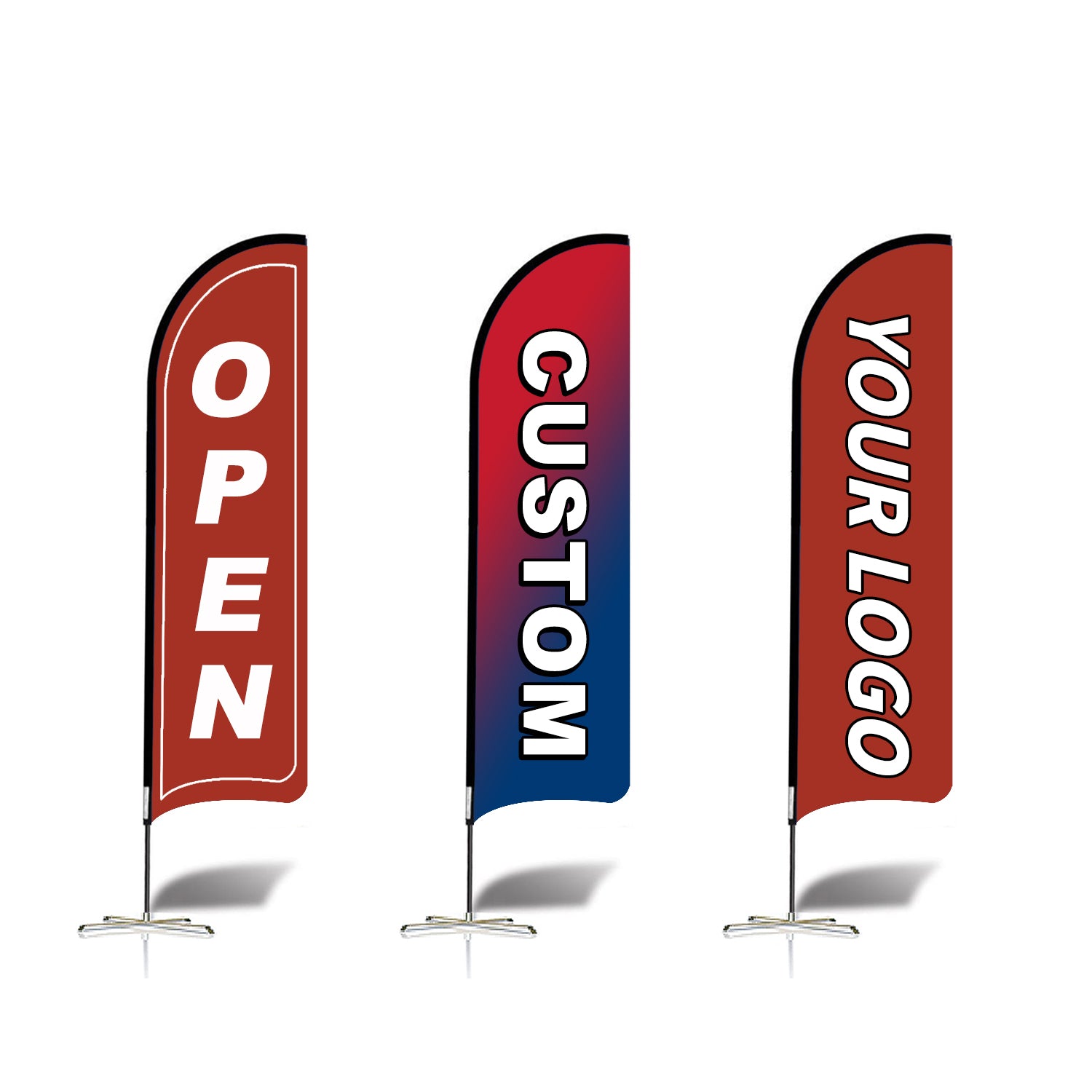 ABCCANOPY Custom Double Sided Teardrop Feather Flag Advertising 8FT/10FT/12FT (1 Flag)