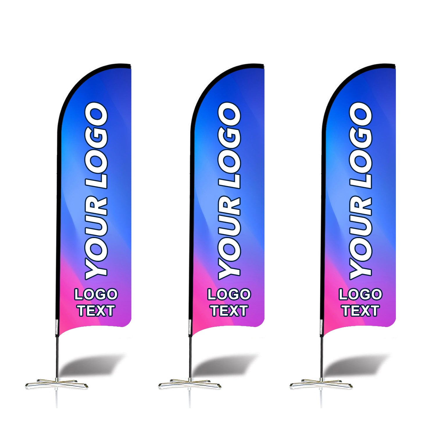 ABCCANOPY Custom Double Sided Teardrop Feather Flag Advertising 8FT/10FT/12FT (1 Flag)