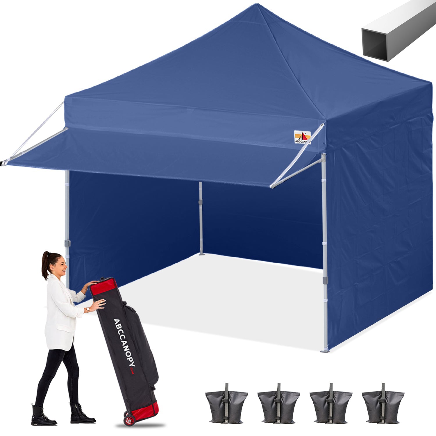 ABCCANOPY S1 Commercial Pop Up Canopy Tent with Awning and Sidewalls - 10x10, 10x20