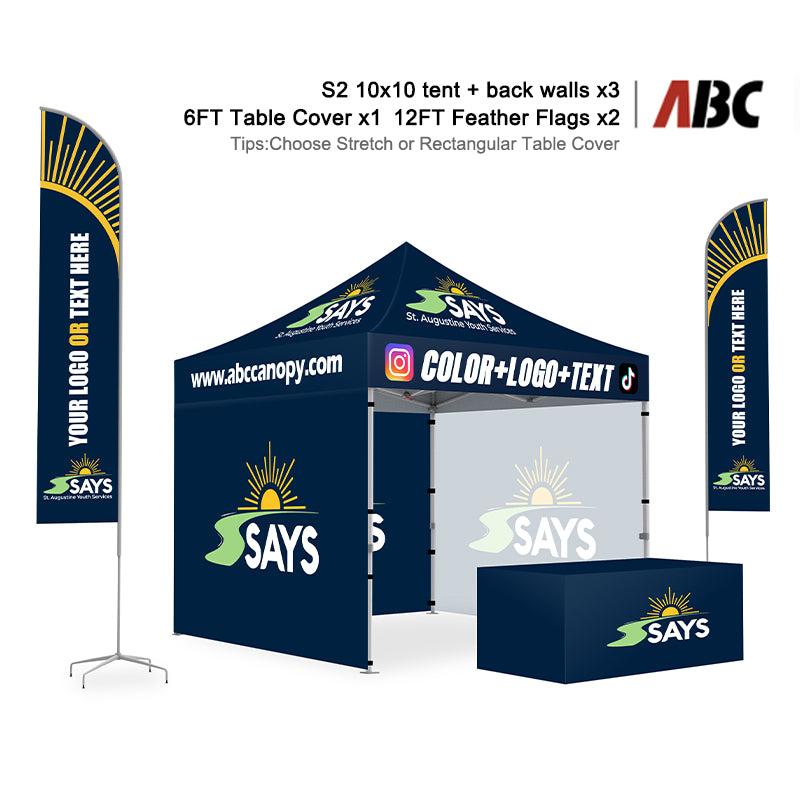 ABCCANOPY 10x10 Custom Canopy Heavy Duty Full Case Vision Super Value Package (S2 Premium)