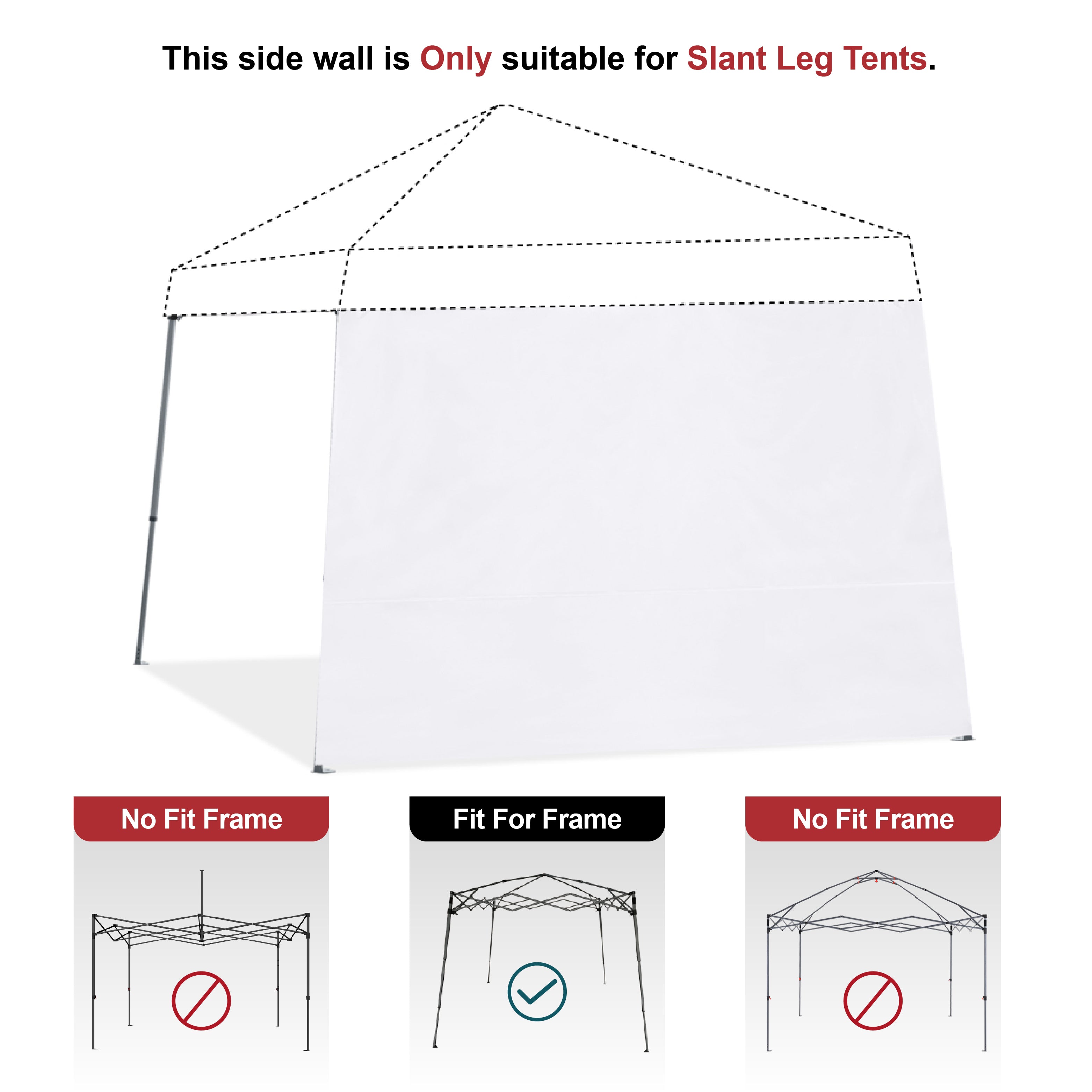 ABCCANOPY Sunwall for Slant Leg Camping Canopy(1pc)