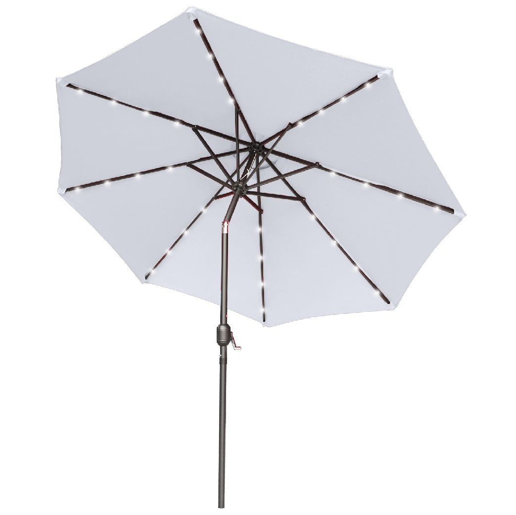 ABCCANOPY Outdoor Solar Patio Umbrella with 32 LED Lights 8 Ribs