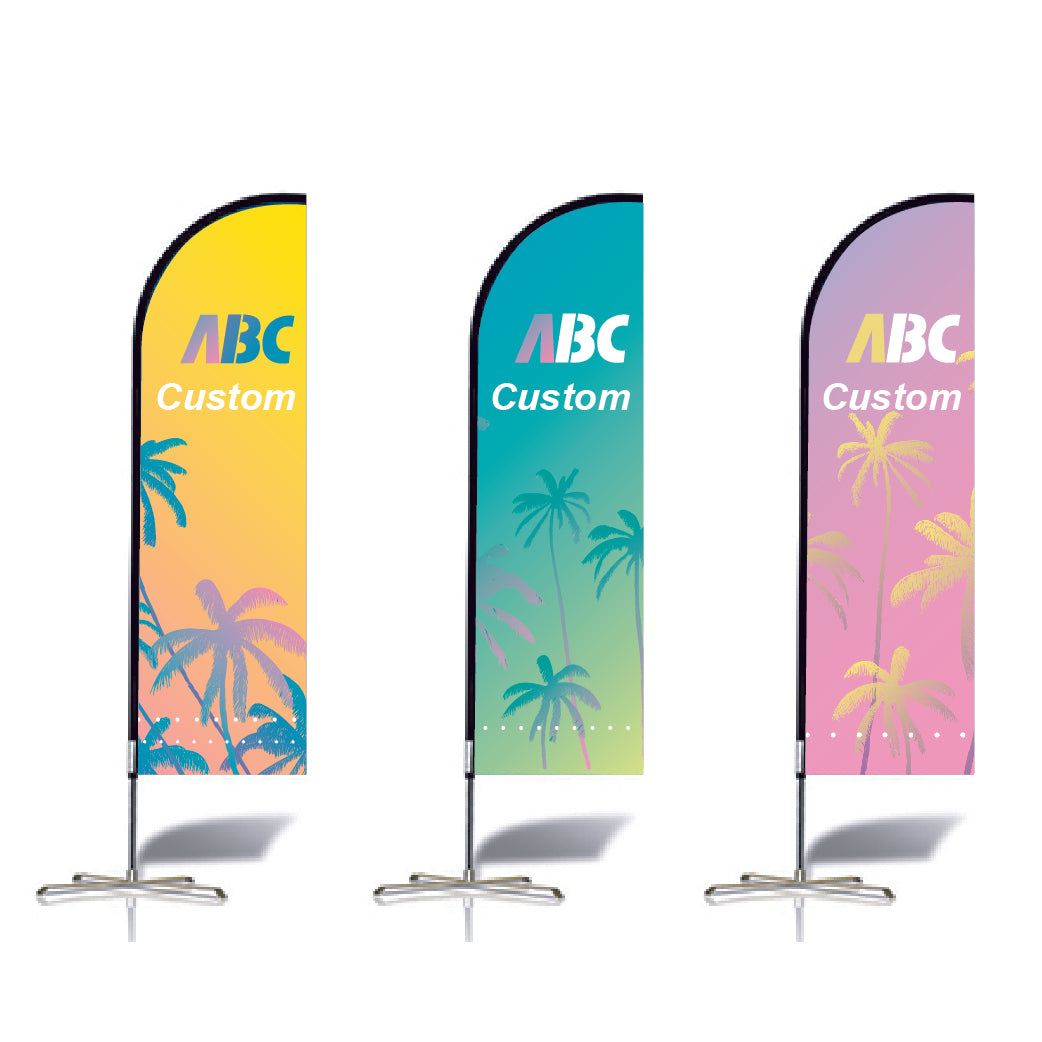 ABCCANOPY Custom Double Sided Teardrop Feather Flag Advertising 8FT/10FT/12FT (1 Flag)