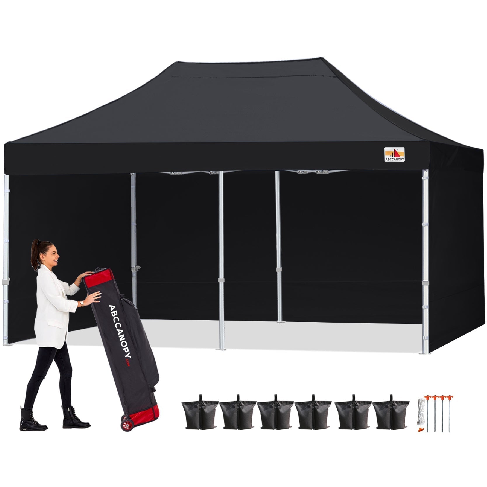 ABCCANOPY S1 Commercial Pop Up Canopy Tent with Sidewalls - 8x8, 8x12, 8x16