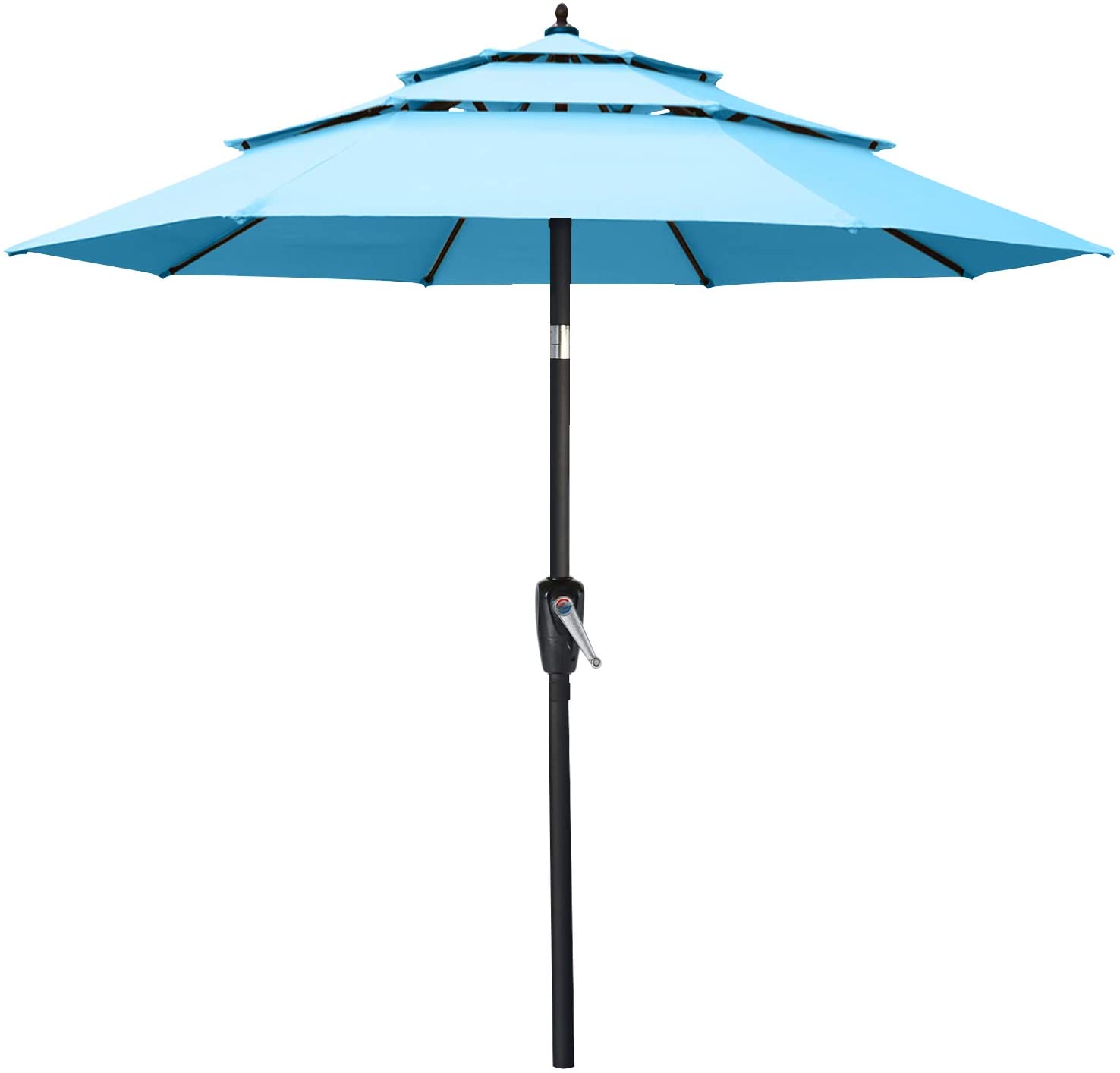 3 Tiers Patio Umbrella Outdoor Table Umbrella Blue / 11FT 3 Tiers Patio Umbrella Outdoor Table Umbrella Blue / 11FT
