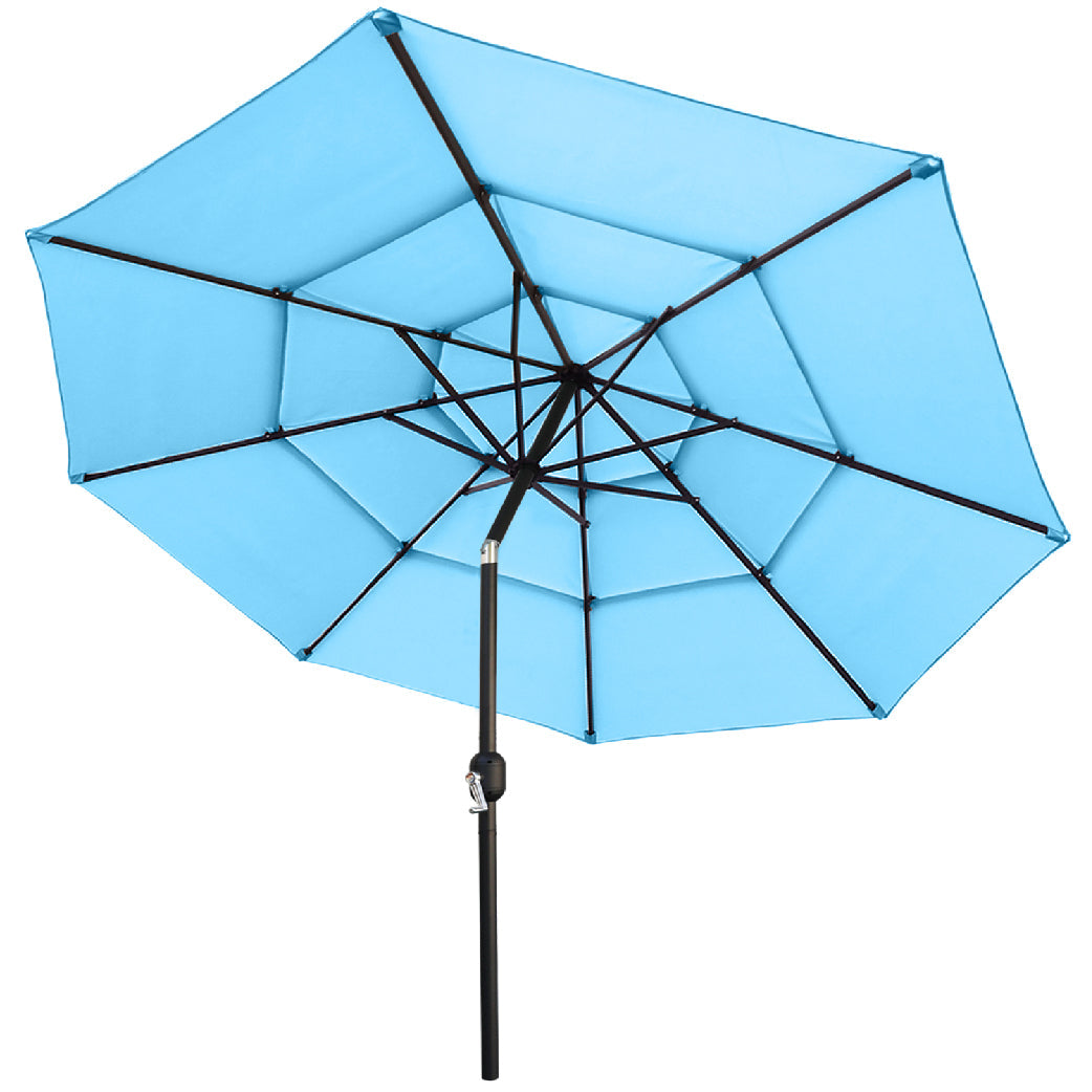 Outdoor 3 Tiers Patio UV Umbrella 9/10/11FT Table Umbrella