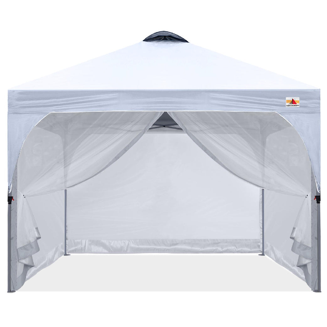 Compact Pop-up Canopy Tent With Vented Top and Mesh Walls 10x10