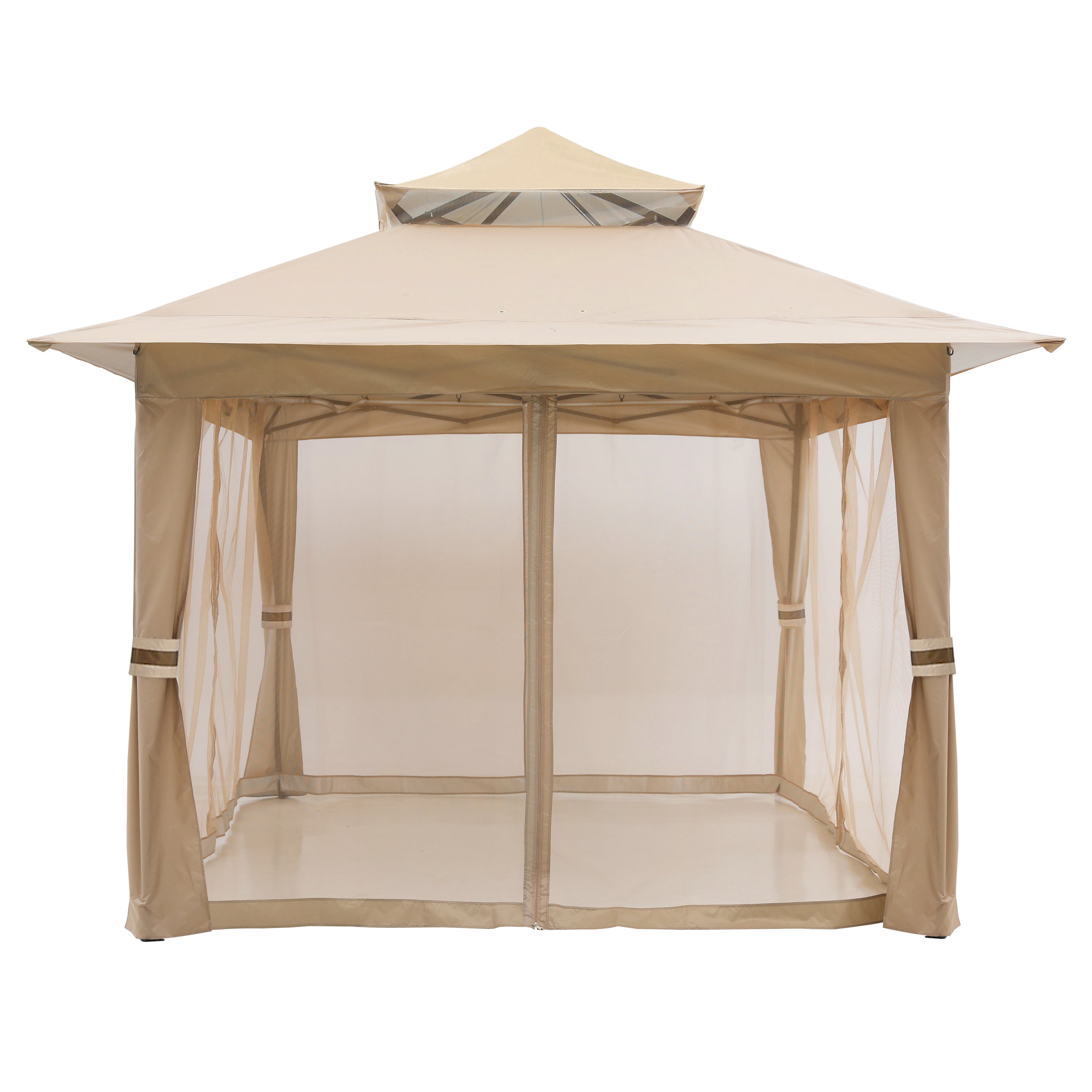 ABCCANOPY Outdoor Double Soft-Top 11x11/13x13 Pop Up Patio Gazebo with Mosquito Netting
