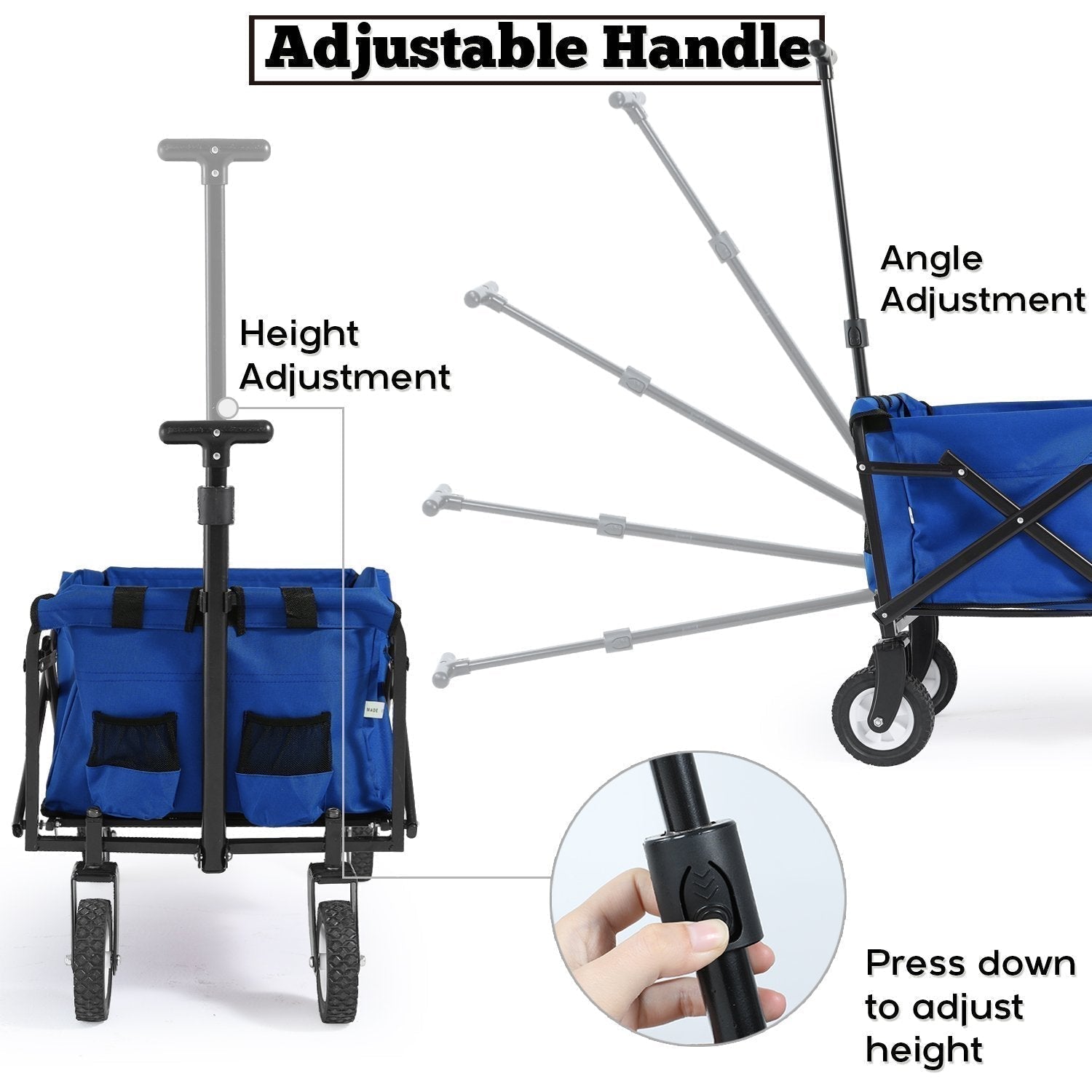 Folding Collapsible Utility Wagon Cart Outdoor Garden Shopping Camping Cart - ABC-CANOPY