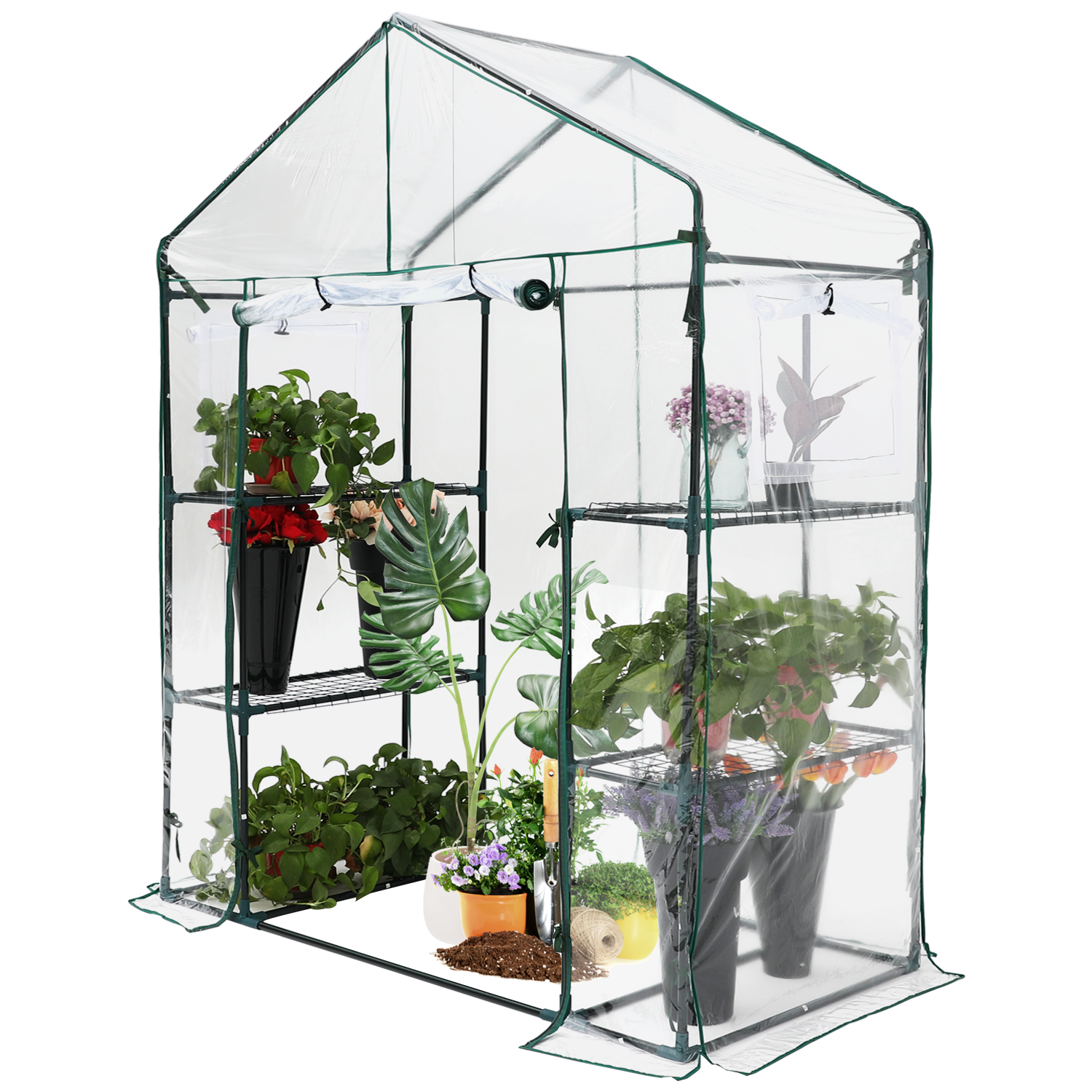 ABCCANOPY Portable Plant Gardening Greenhouse with 2-Tier 4-Shelves 3x2, 5x3, 9x4