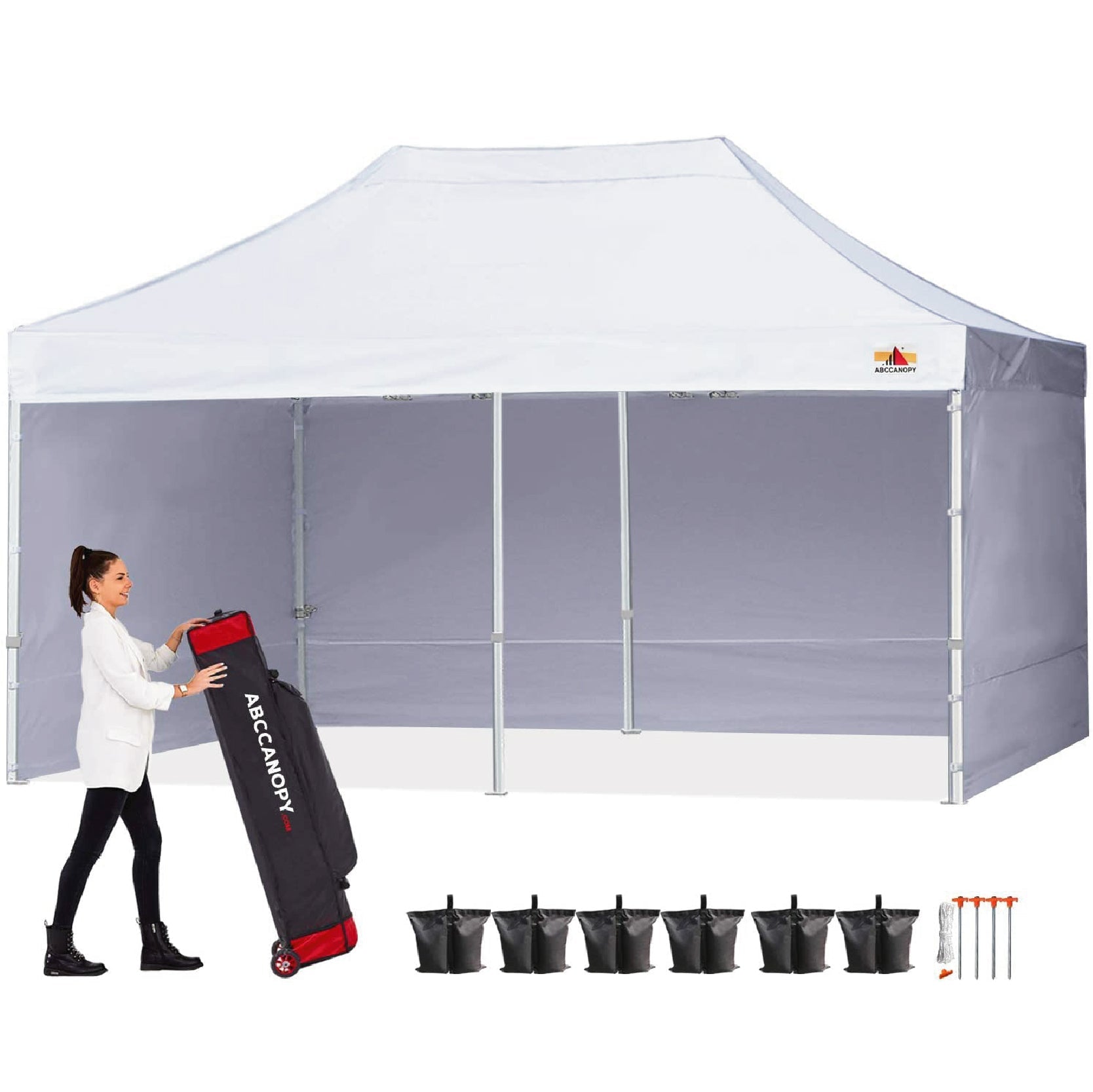 ABCCANOPY S1 Commercial Pop Up Canopy Tent with Sidewalls - 8x8, 8x12, 8x16