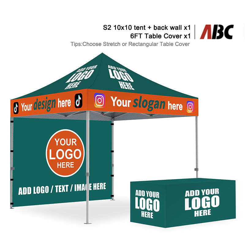 ABCCANOPY 10x10 Custom Canopy Heavy Duty Full Case Vision Super Value Package (S1 Nova Base™-Frame)