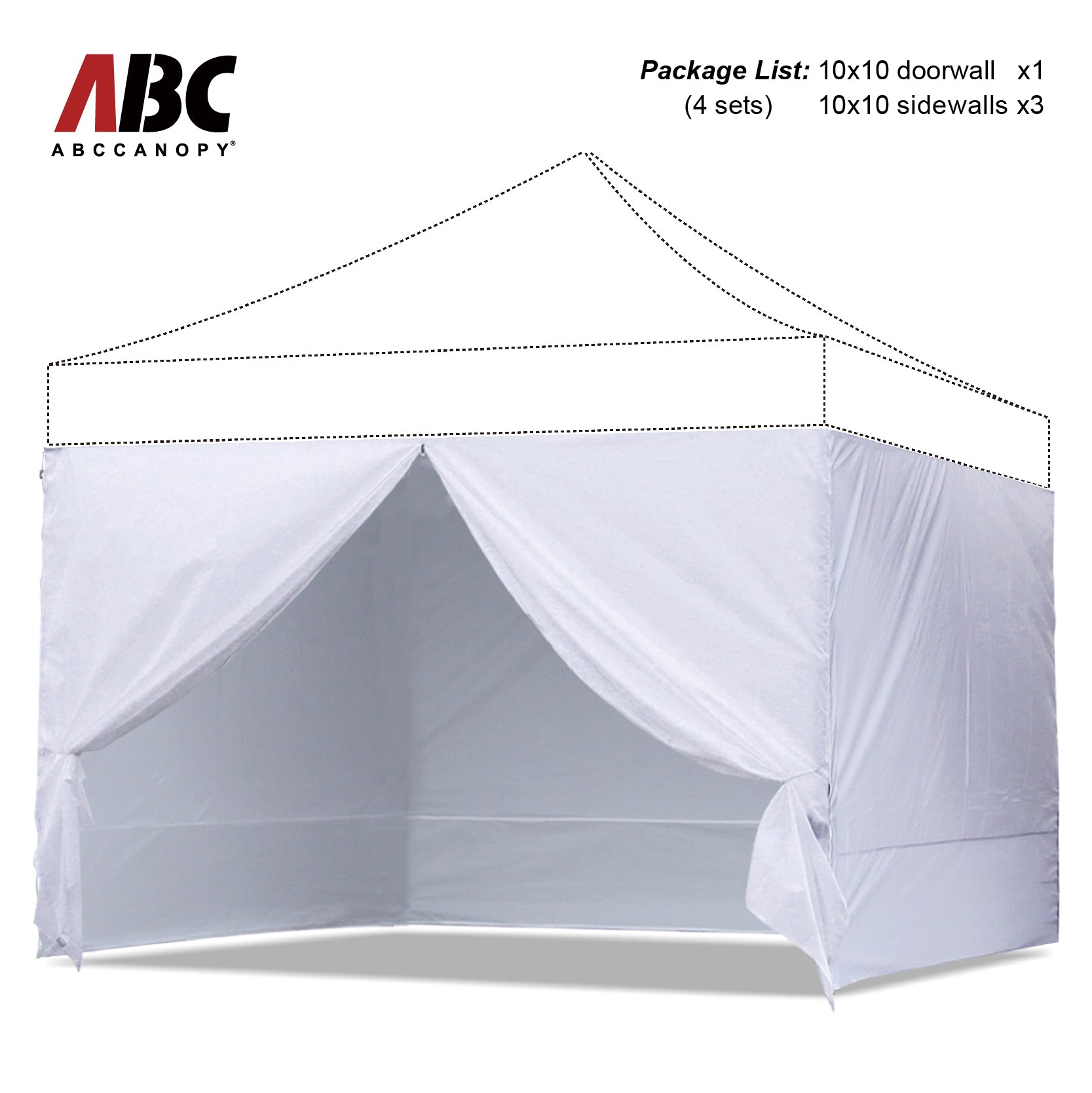 ABCCANOPY Canopy Sidewall Walls (4 Walls Only) - 10x10, 10x20