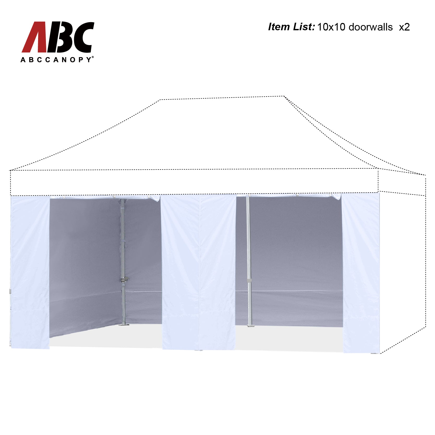 ABCCANOPY Canopy Accessories Door Wall for 8x8, 10x10, 10x15, 10x20  (Overseas)