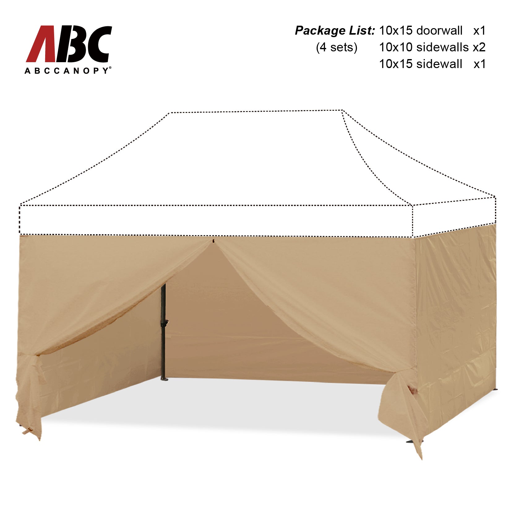 ABCCANOPY Canopy Sidewall Walls (4 Walls Only) - 10x10, 10x20