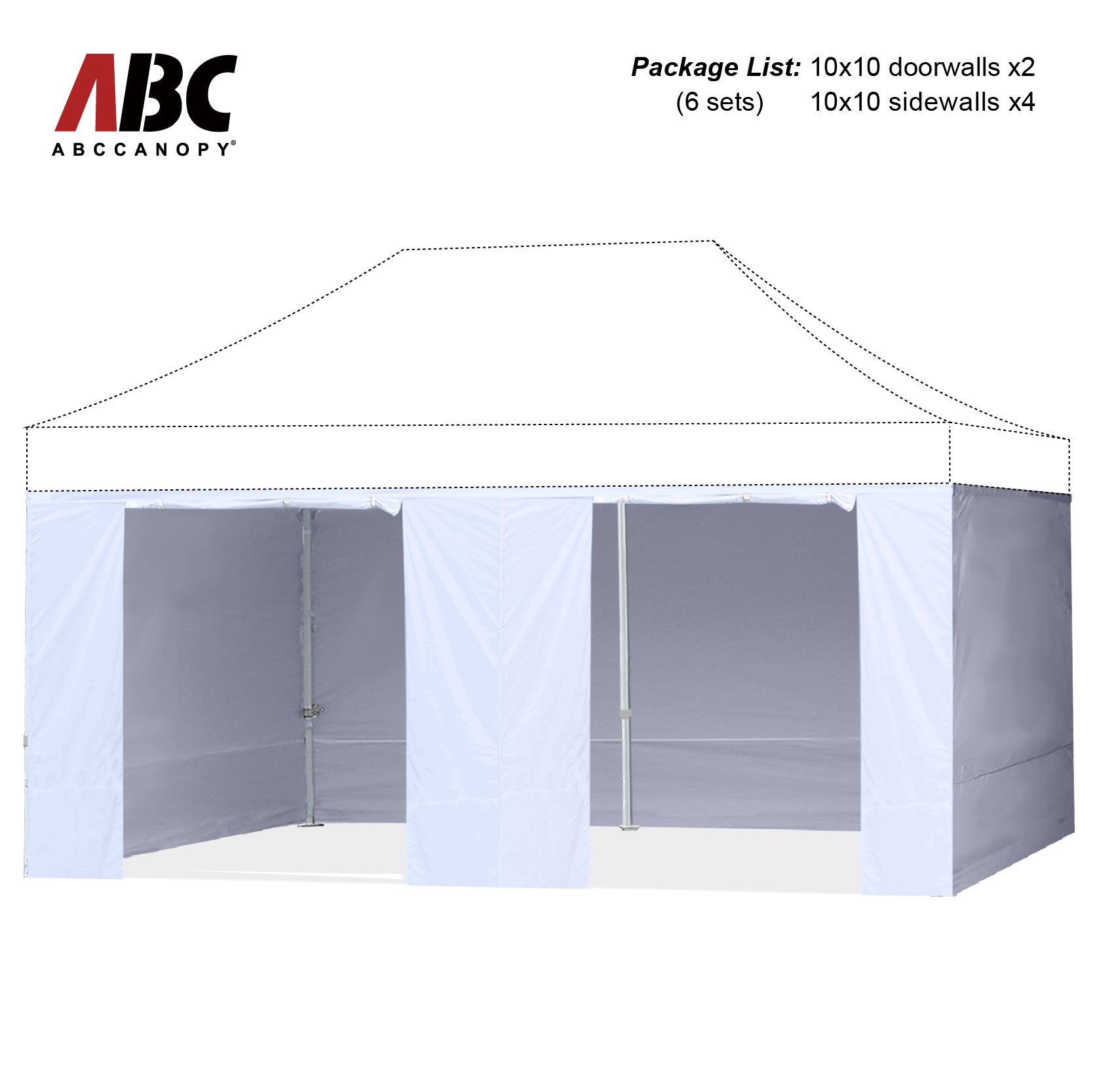 ABCCANOPY Horizontal Velcro Sidewall for 10x10/10x15/10x20 Canopy (Overseas)