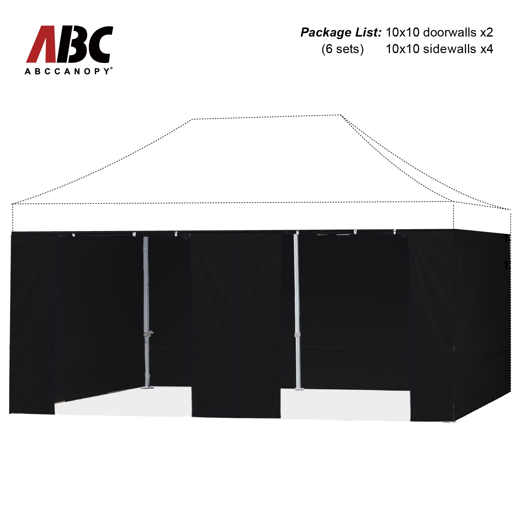 ABCCANOPY Horizontal Velcro Sidewall for 10x10/10x15/10x20 Canopy (Overseas)