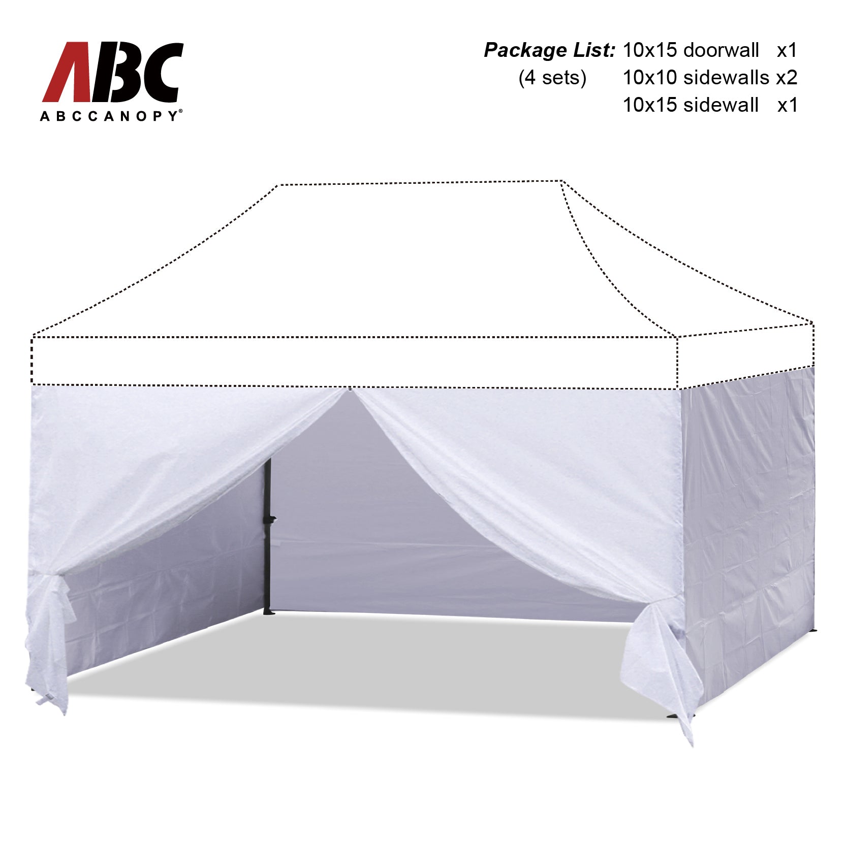 ABCCANOPY Canopy Sidewall Walls (4 Walls Only) - 10x10, 10x20