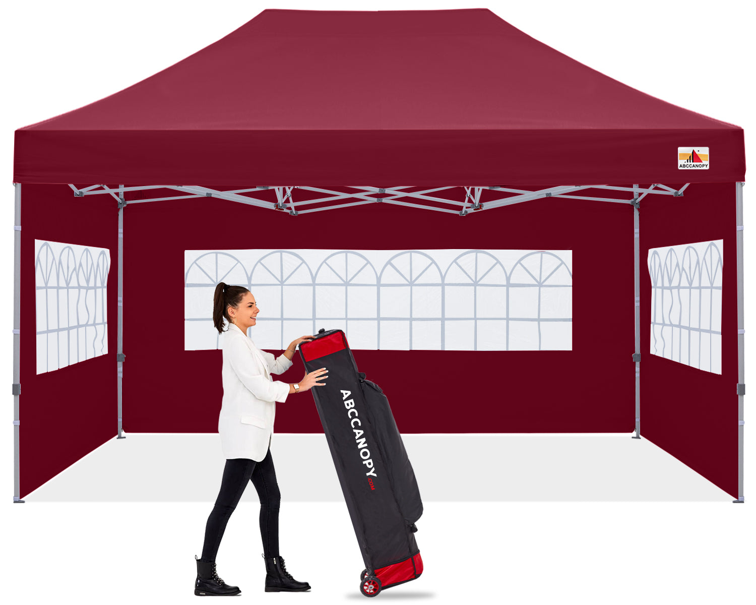 ABCCANOPY S1 Nova Base™-Lite Commercial Pop Up Canopy Tent with Window Sidewalls 4-Pack