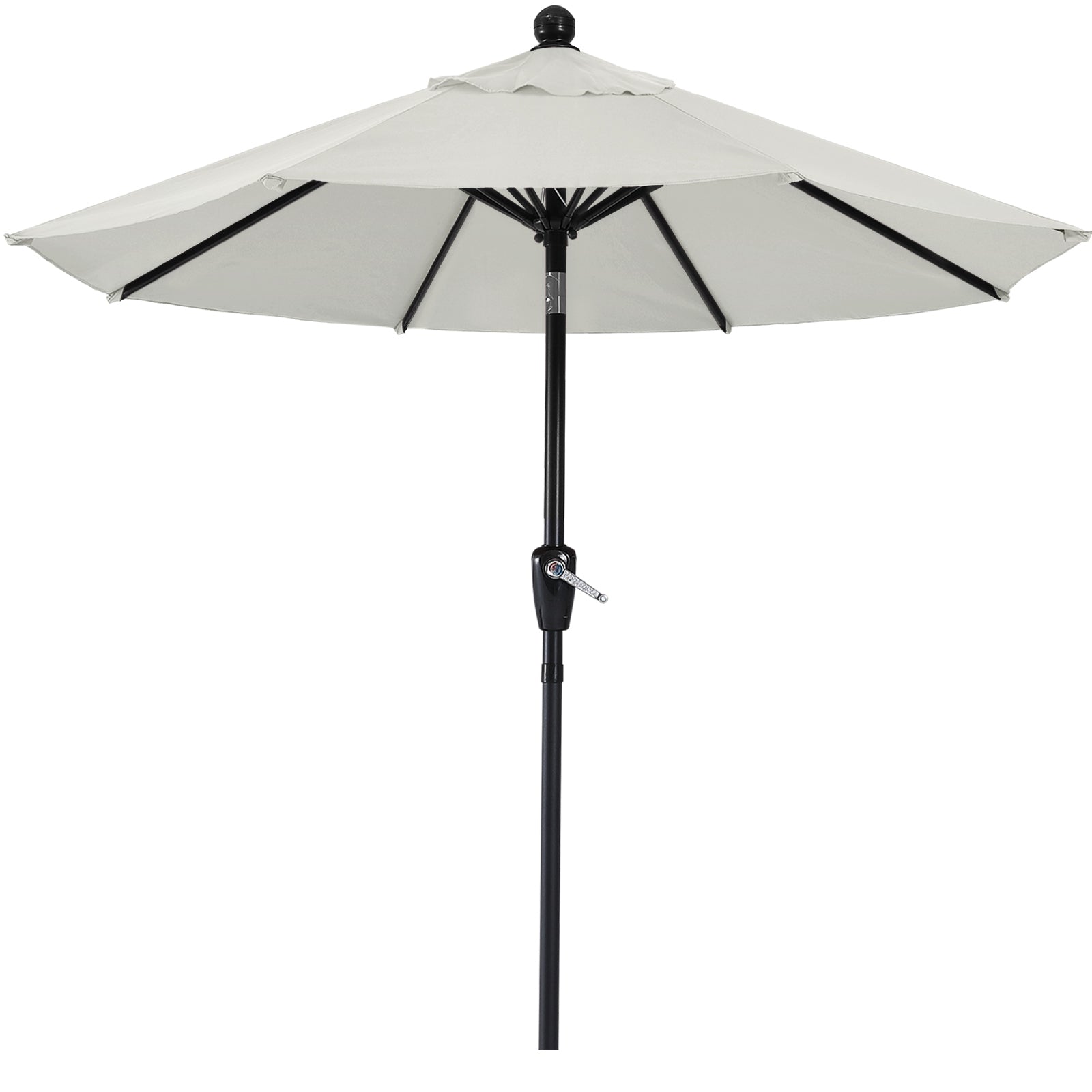 black patio umbrella with white trim ABCCANOPY Outdoor Waterproof Table 8 Ribs Umbrella with Crank 10FT / Gray