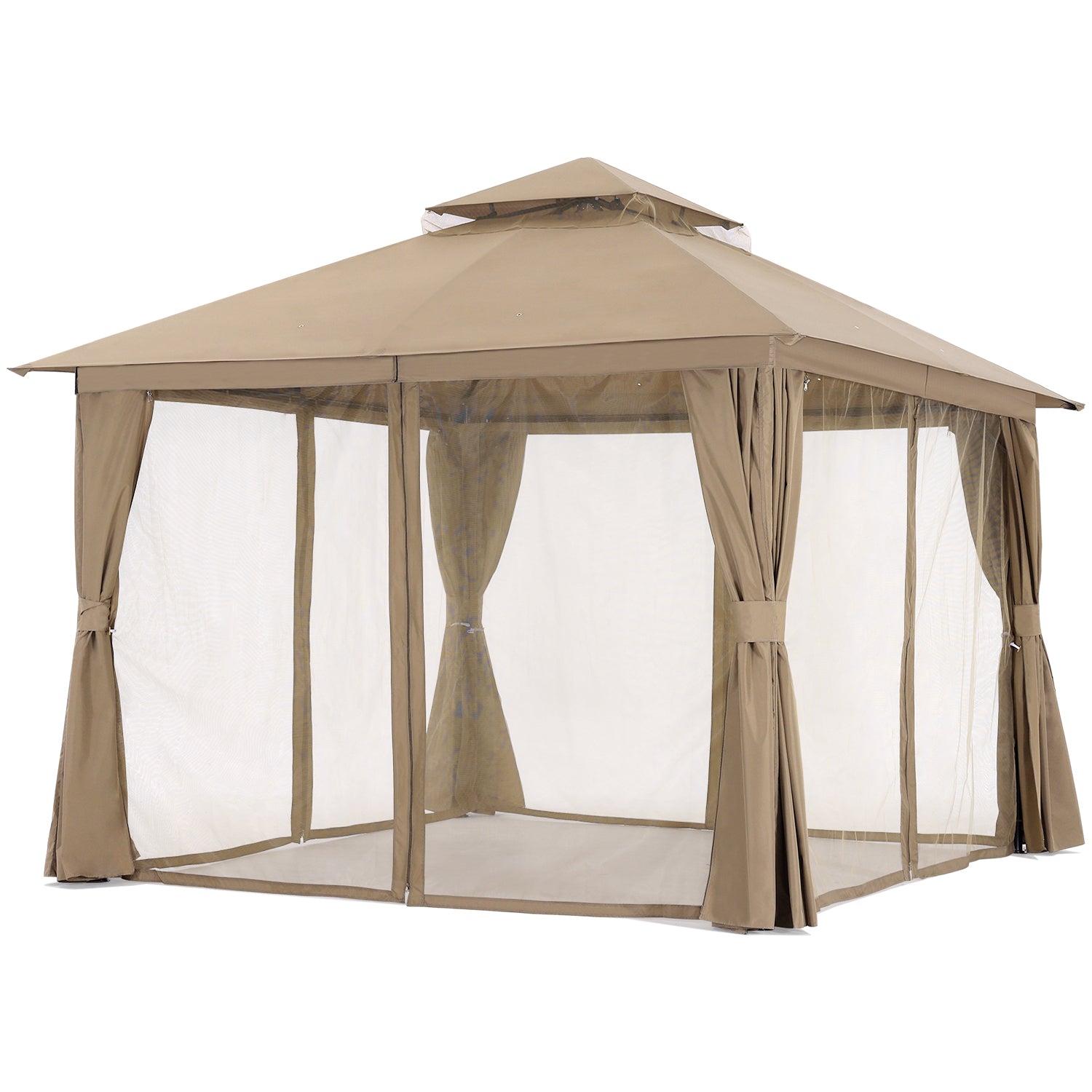 ABCCANOPY Outdoor Patio Gazebo with Mosquito Netting & Curtain 9x9, 11x11