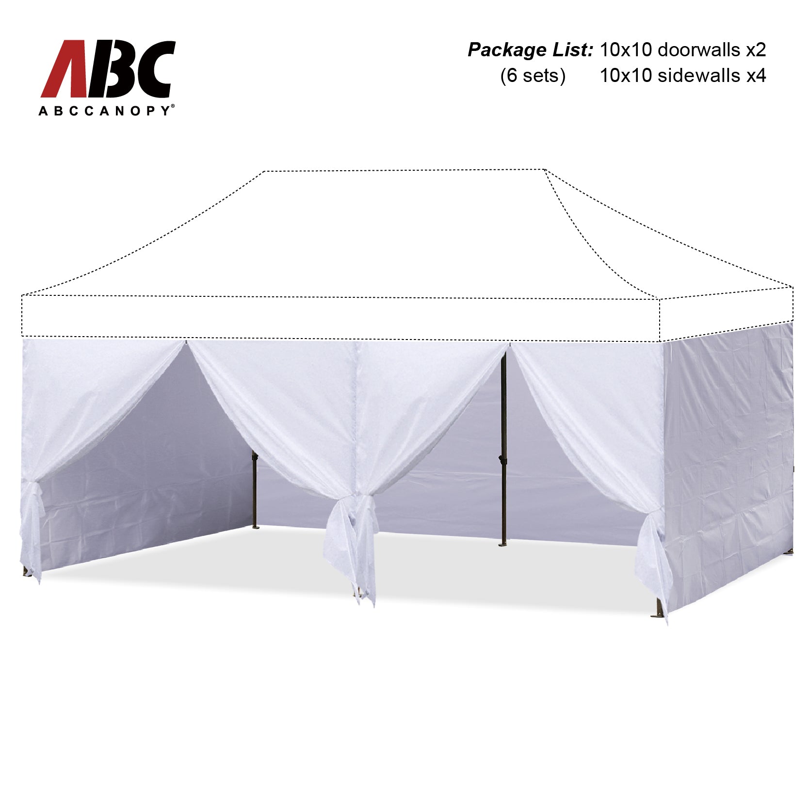 ABCCANOPY Canopy Sidewall Walls (4 Walls Only) - 10x10, 10x20