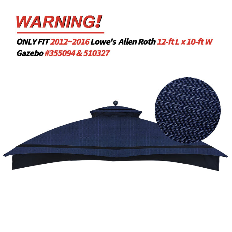 ABCCANOPY Tende angolari di ricambio per gazebo Lowe's Allen Roth 10 x 12#GF-12S ABCCANOPY Tende angolari di ricambio per gazebo Lowe's Allen Roth 10 x 12#GF-12S