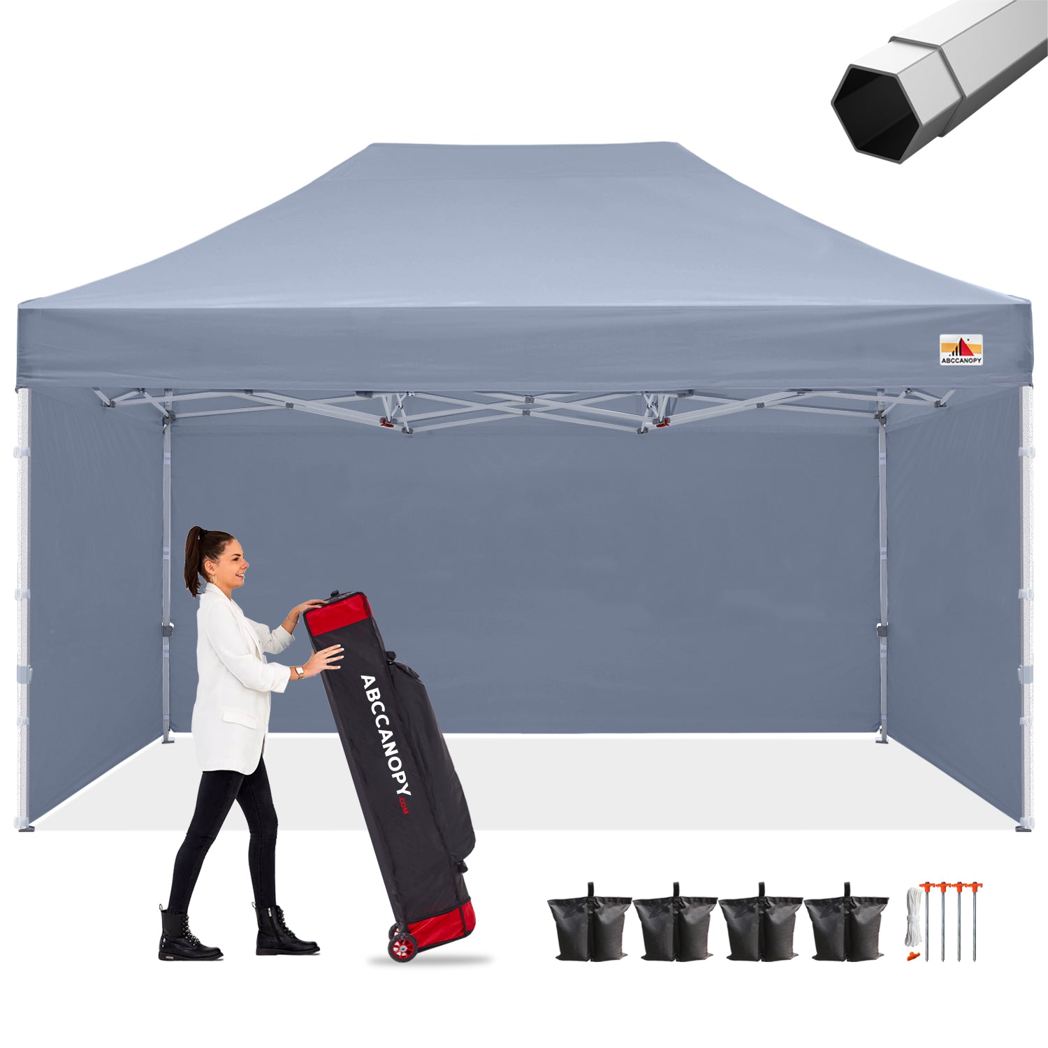 ABCCANOPY S1 Nova Base™-Frame Heavy Duty Pop Up Canopy Tent with Sidewalls 4-Pack