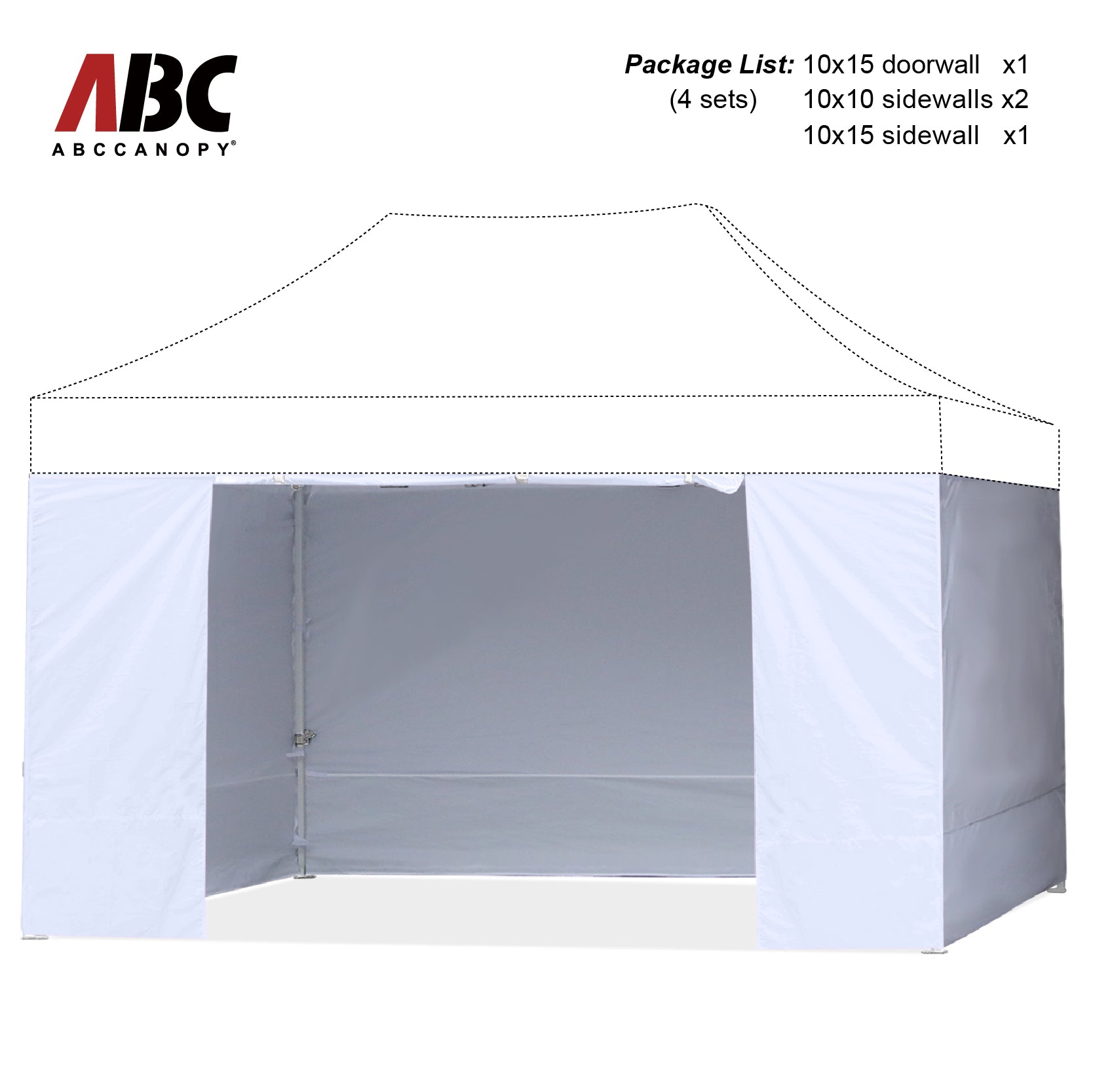 ABCCANOPY Horizontal Velcro Sidewall for 10x10/10x15/10x20 Canopy (Overseas)