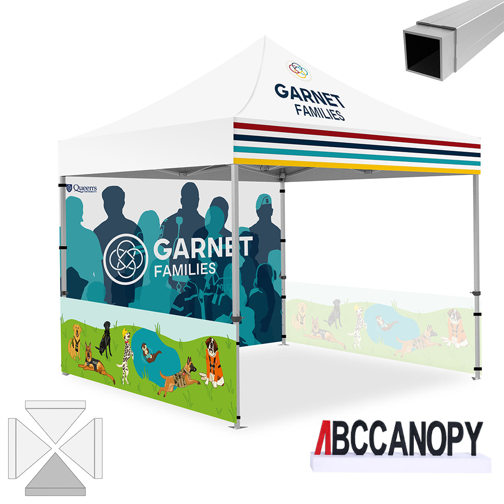 ABCCANOPY 10x10 Custom Canopy Tent with 2 Half Walls