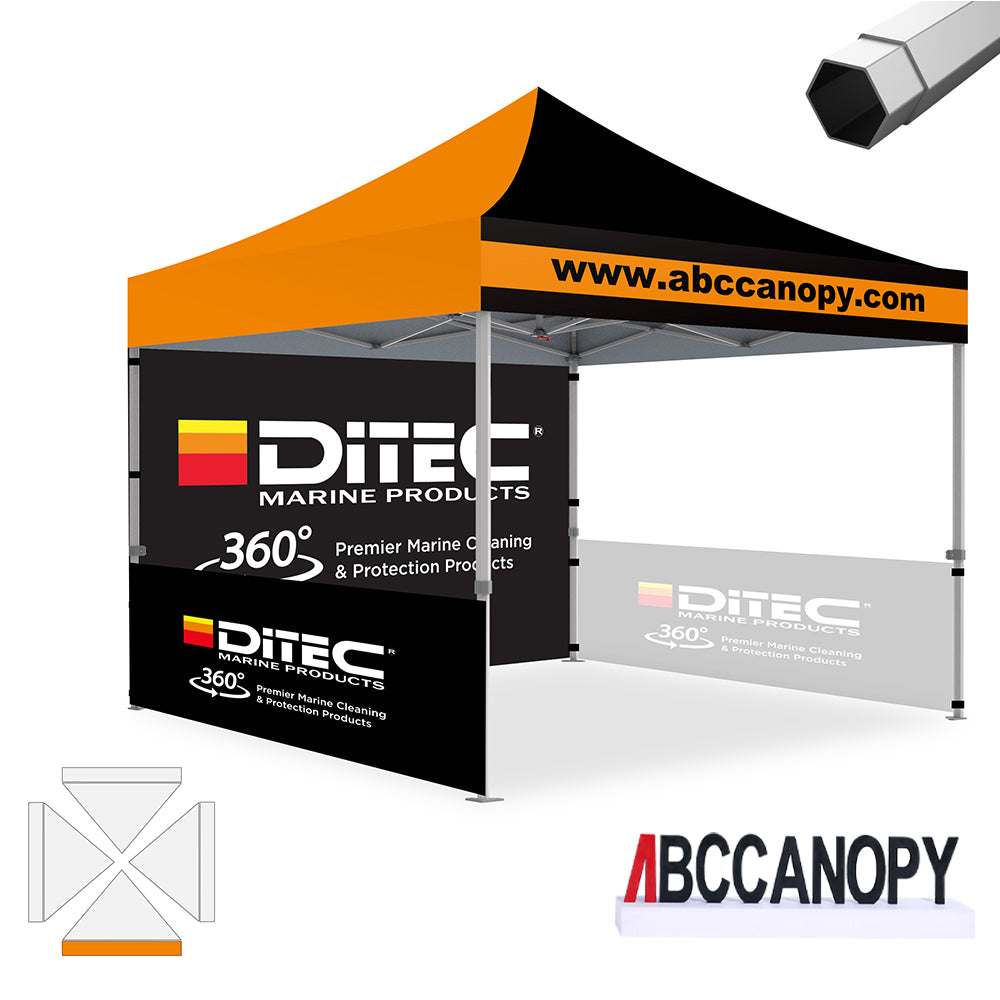 ABCCANOPY Custom Canopy Tent Heavy Duty Pop Up Shelter (S1 Nova Base™-Frame) - 8x8, 10x10, 10x15, 10x20
