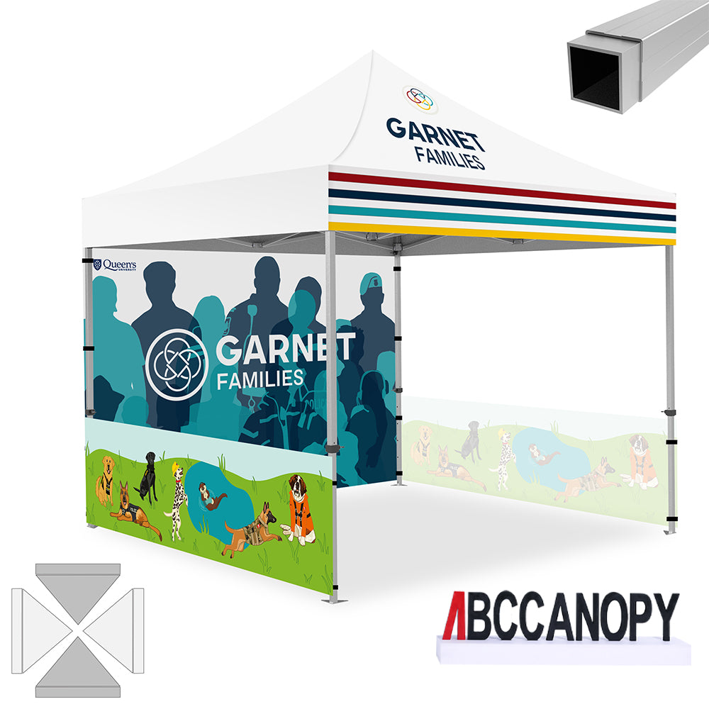 ABCCANOPY 10x10 Custom Canopy Tent with 2 Half Walls