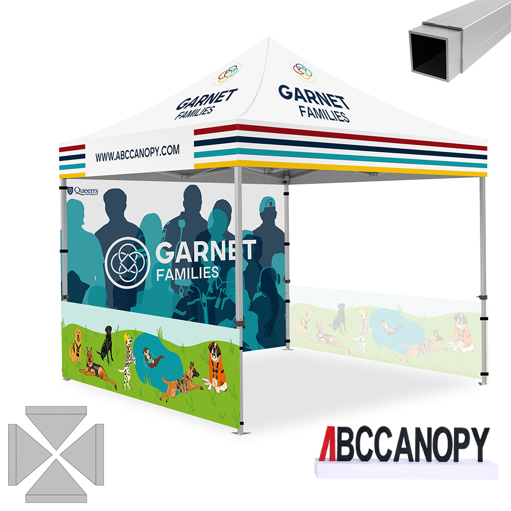 ABCCANOPY 10x10 Custom Canopy Tent with 2 Half Walls