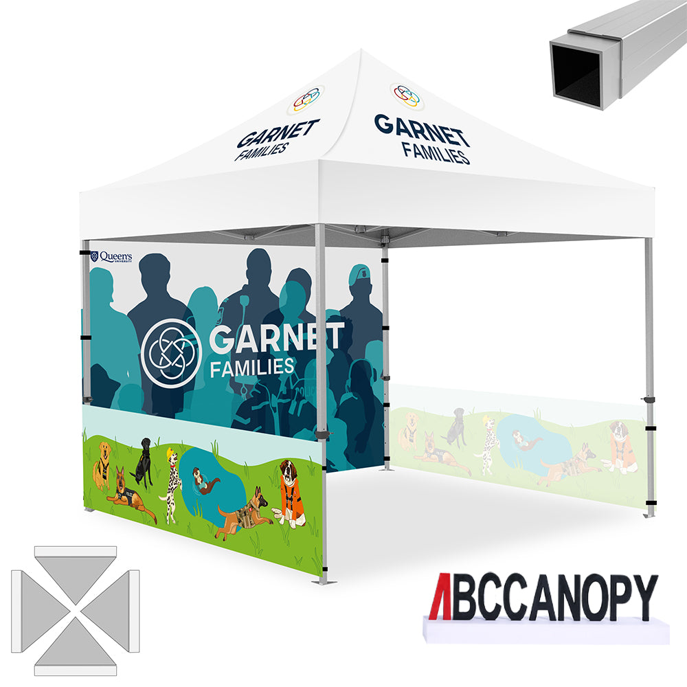 ABCCANOPY 10x10 Custom Canopy Tent with 2 Half Walls