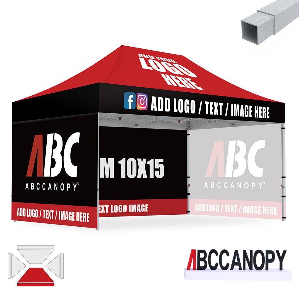 S2 Crux Start™-Core Custom Canopy Tent Square Tube 10x10, 10x15, 10x20