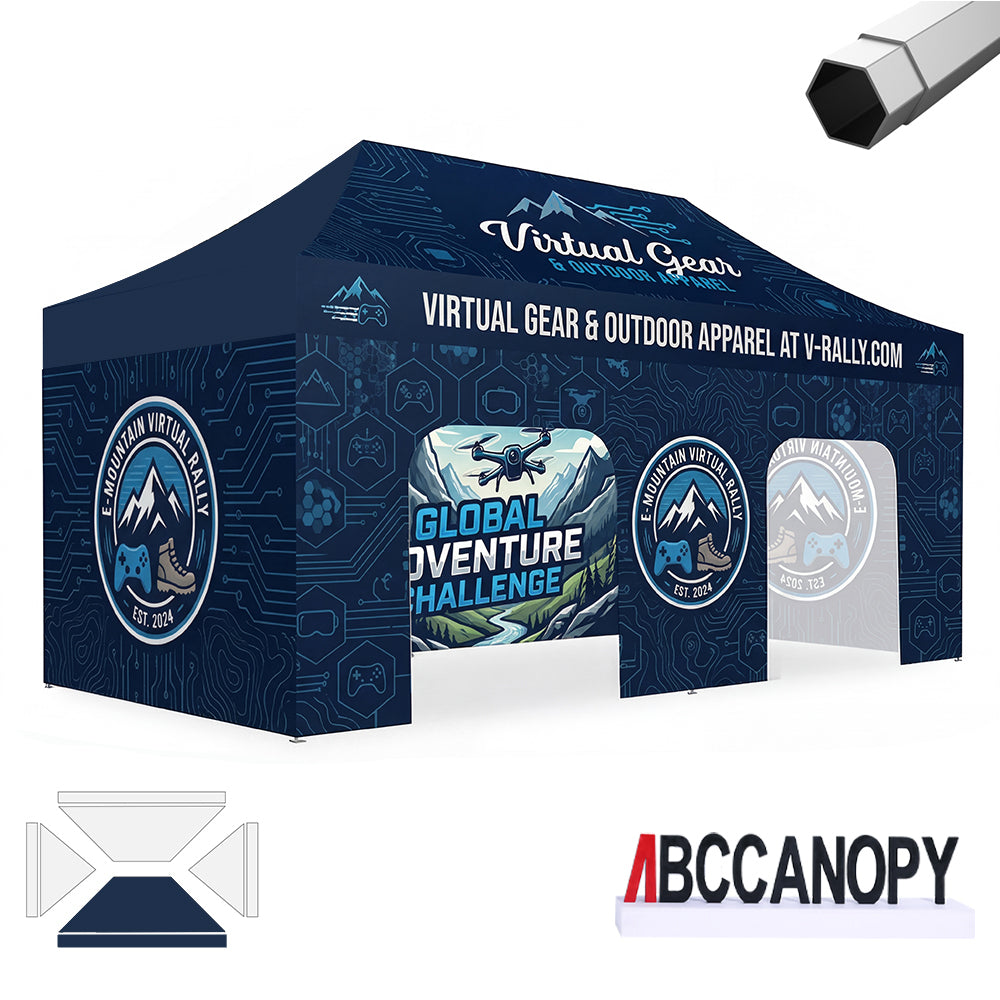 ABCCANOPY Custom Canopy Tent Heavy Duty Pop Up Shelter (S1 Nova Base™-Frame) - 8x8, 10x10, 10x15, 10x20
