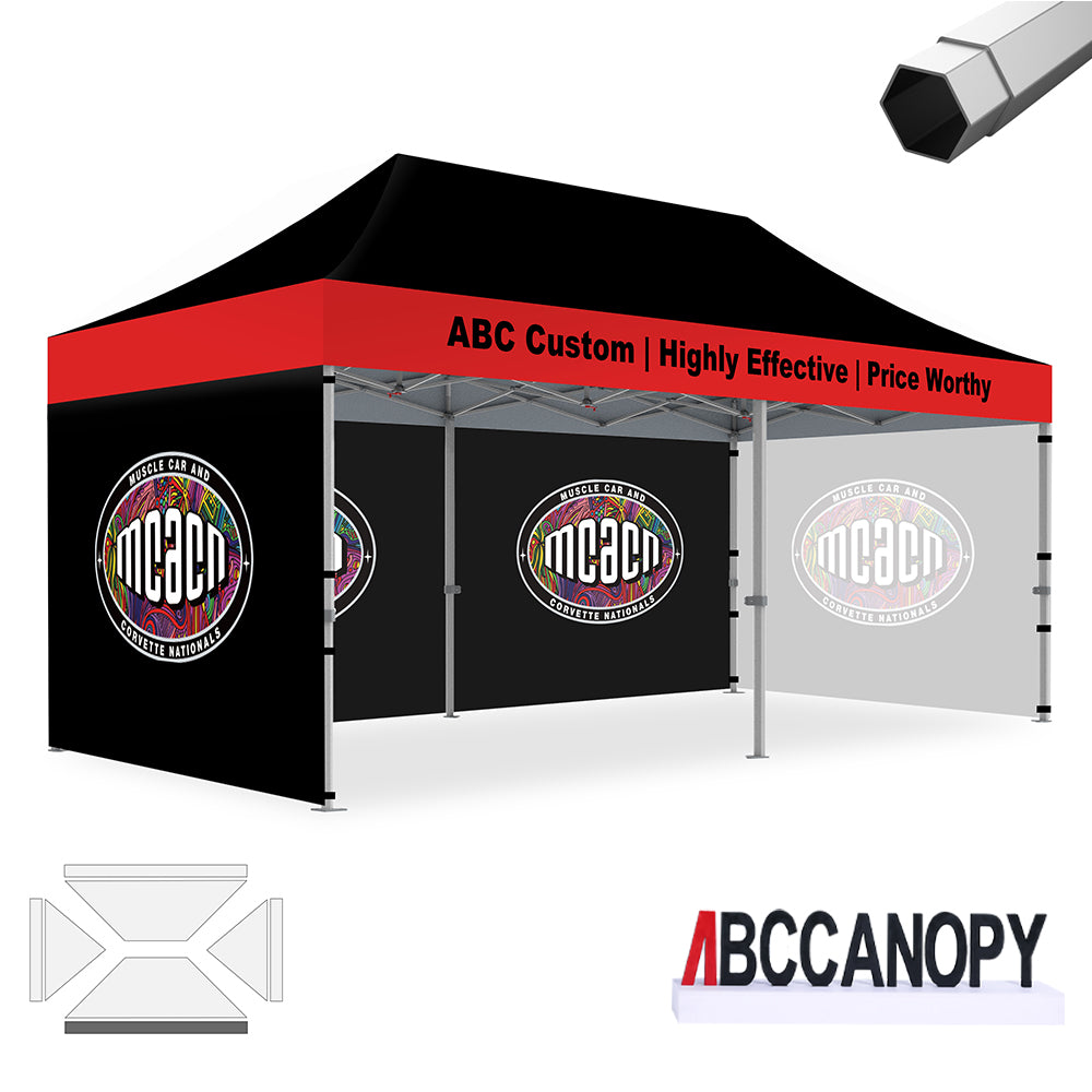 ABCCANOPY Custom Canopy Tent Heavy Duty Pop Up Shelter (S1 Nova Base™-Frame) - 8x8, 10x10, 10x15, 10x20