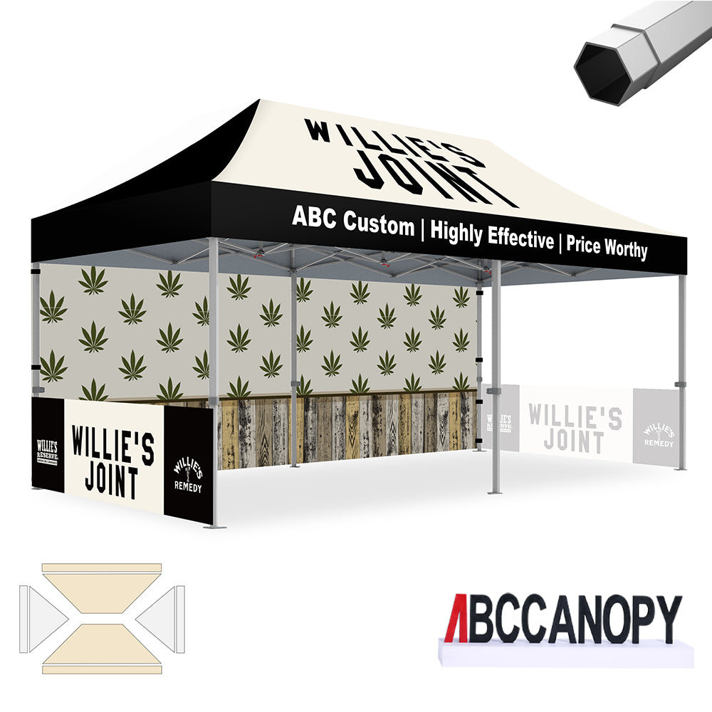 ABCCANOPY Custom Canopy Tent Heavy Duty Pop Up Shelter (S1 Nova Base™-Frame) - 8x8, 10x10, 10x15, 10x20