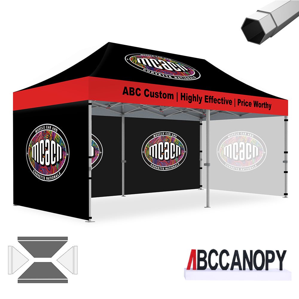 ABCCANOPY Custom Canopy Tent Heavy Duty Pop Up Shelter (S1 Nova Base™-Frame) - 8x8, 10x10, 10x15, 10x20