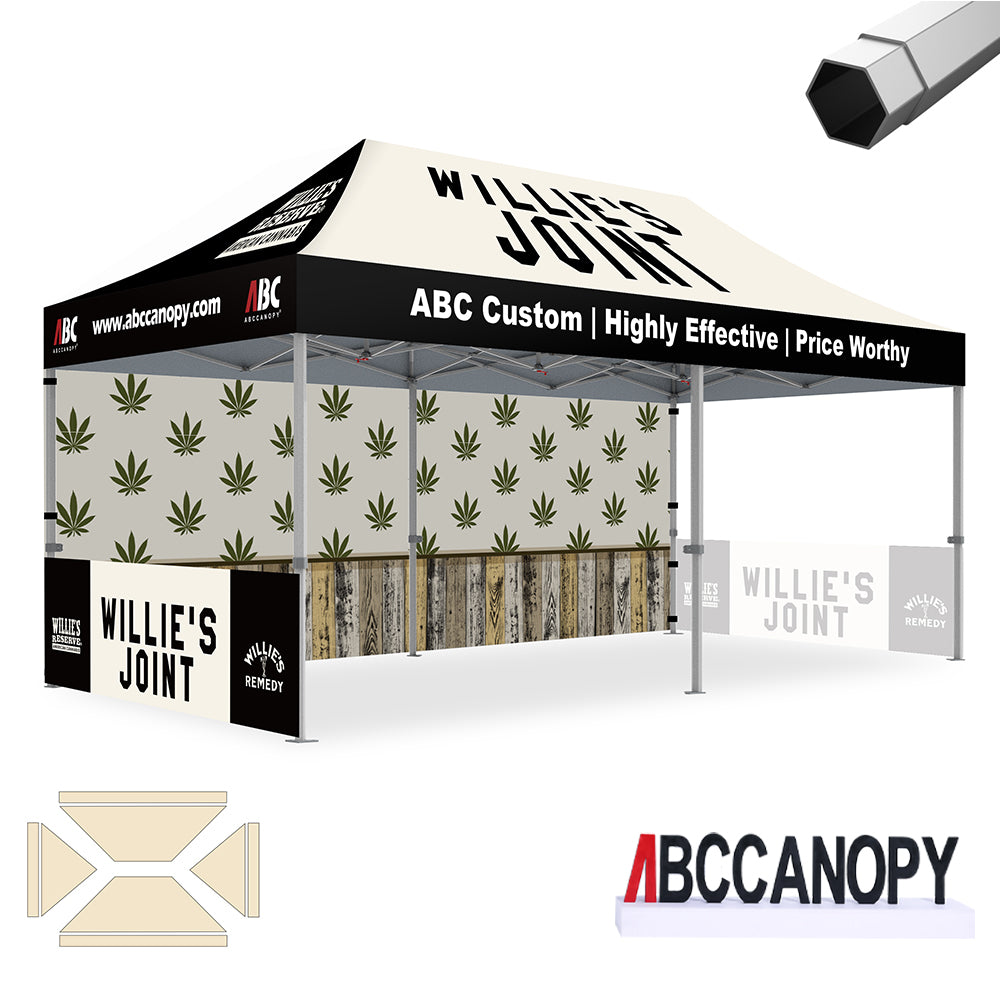 ABCCANOPY Custom Canopy Tent Heavy Duty Pop Up Shelter (S1 Nova Base™-Frame) - 8x8, 10x10, 10x15, 10x20