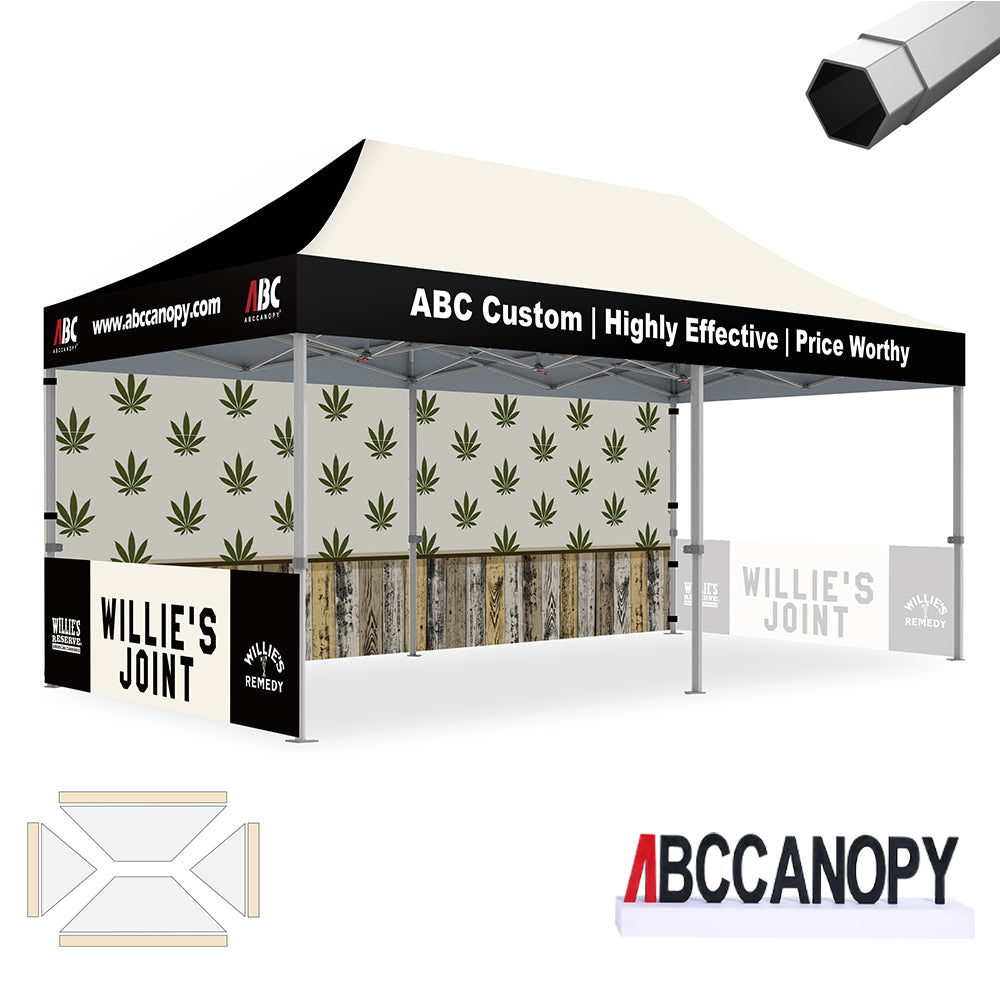ABCCANOPY Custom Canopy Tent Heavy Duty Pop Up Shelter (S1 Nova Base™-Frame) - 8x8, 10x10, 10x15, 10x20