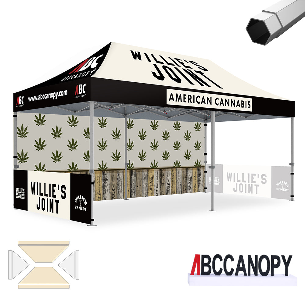 ABCCANOPY Custom Canopy Tent Brand Union (S1 Nova Base™) - 10x10, 10x15, 10x20