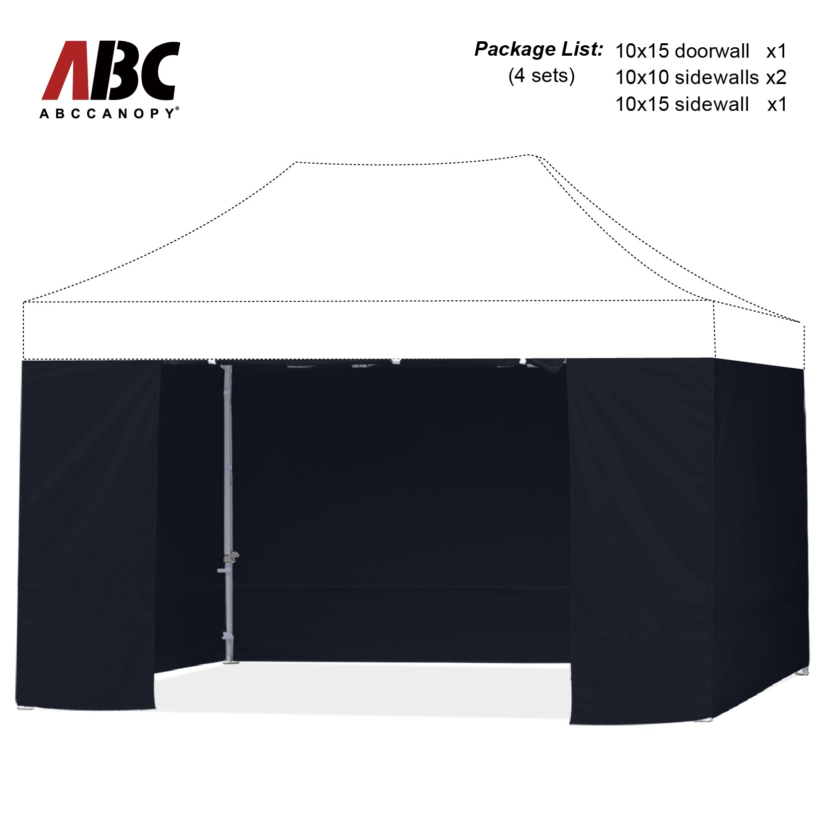 ABCCANOPY Horizontal Velcro Sidewall for 10x10/10x15/10x20 Canopy (Overseas)