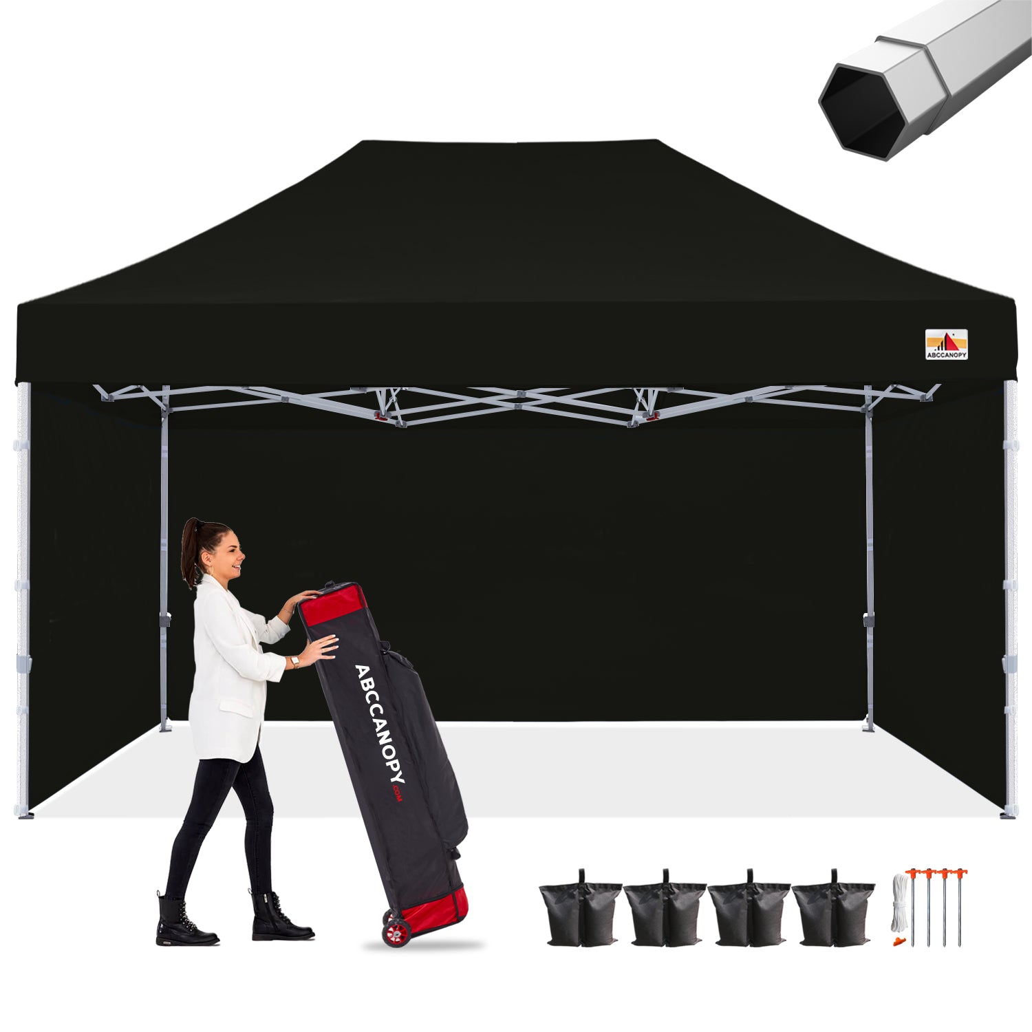 ABCCANOPY S1 Nova Base™-Frame Heavy Duty Pop Up Canopy Tent with Sidewalls 4-Pack