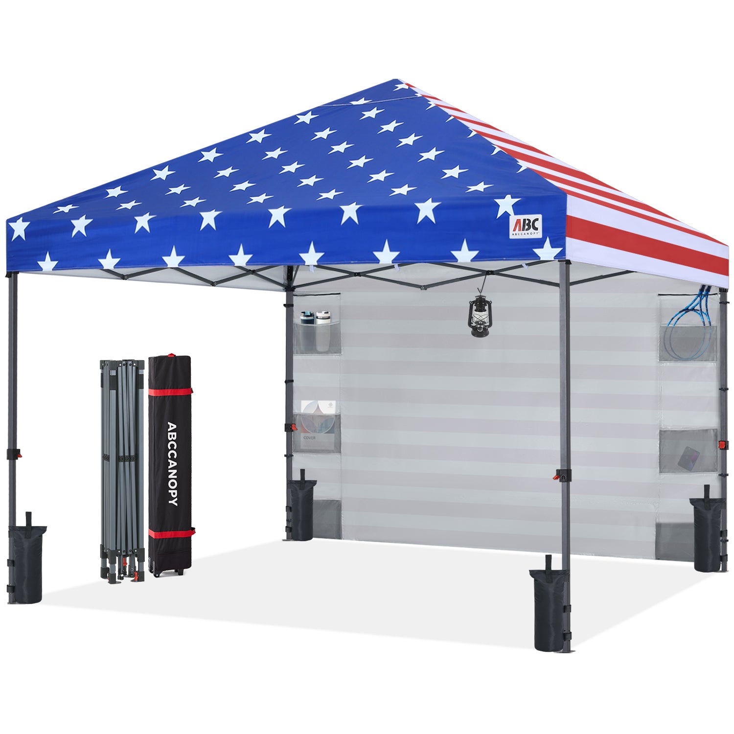 ABCCANOPY 10x10 Pop Up Canopy Tent with Storage Sidewall (Low Crest™)