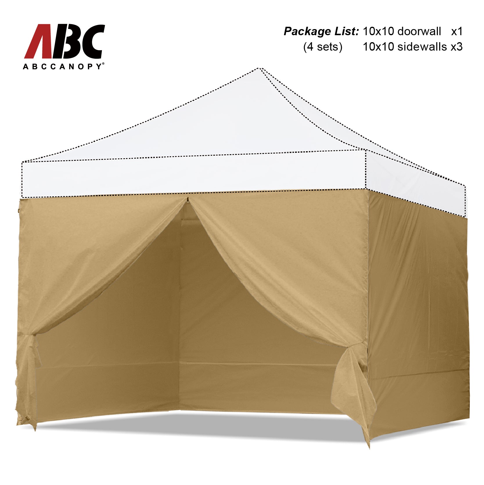 ABCCANOPY Canopy Sidewall Walls (4 Walls Only) - 10x10, 10x20