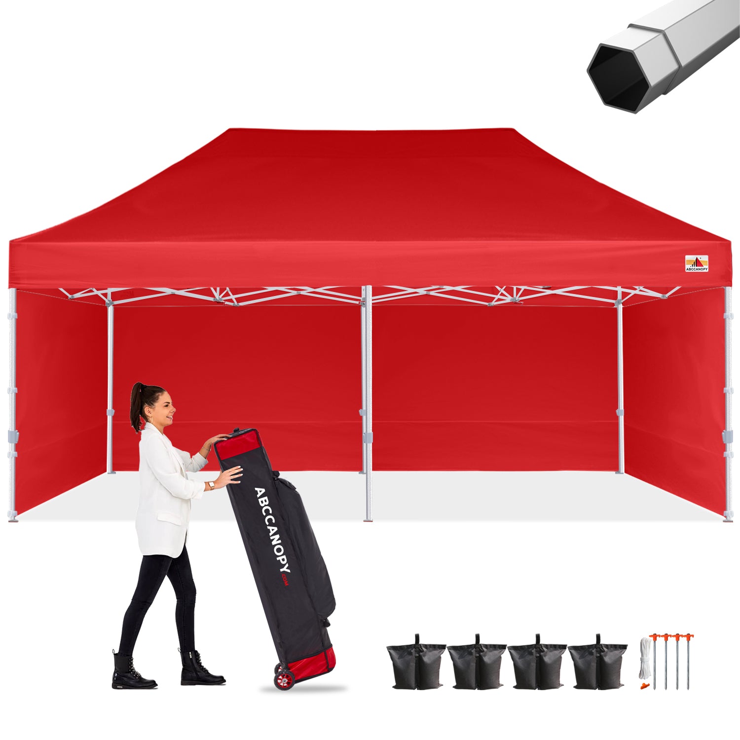 ABCCANOPY Premium Commercial Instant Canopy Tent 10x20 Red