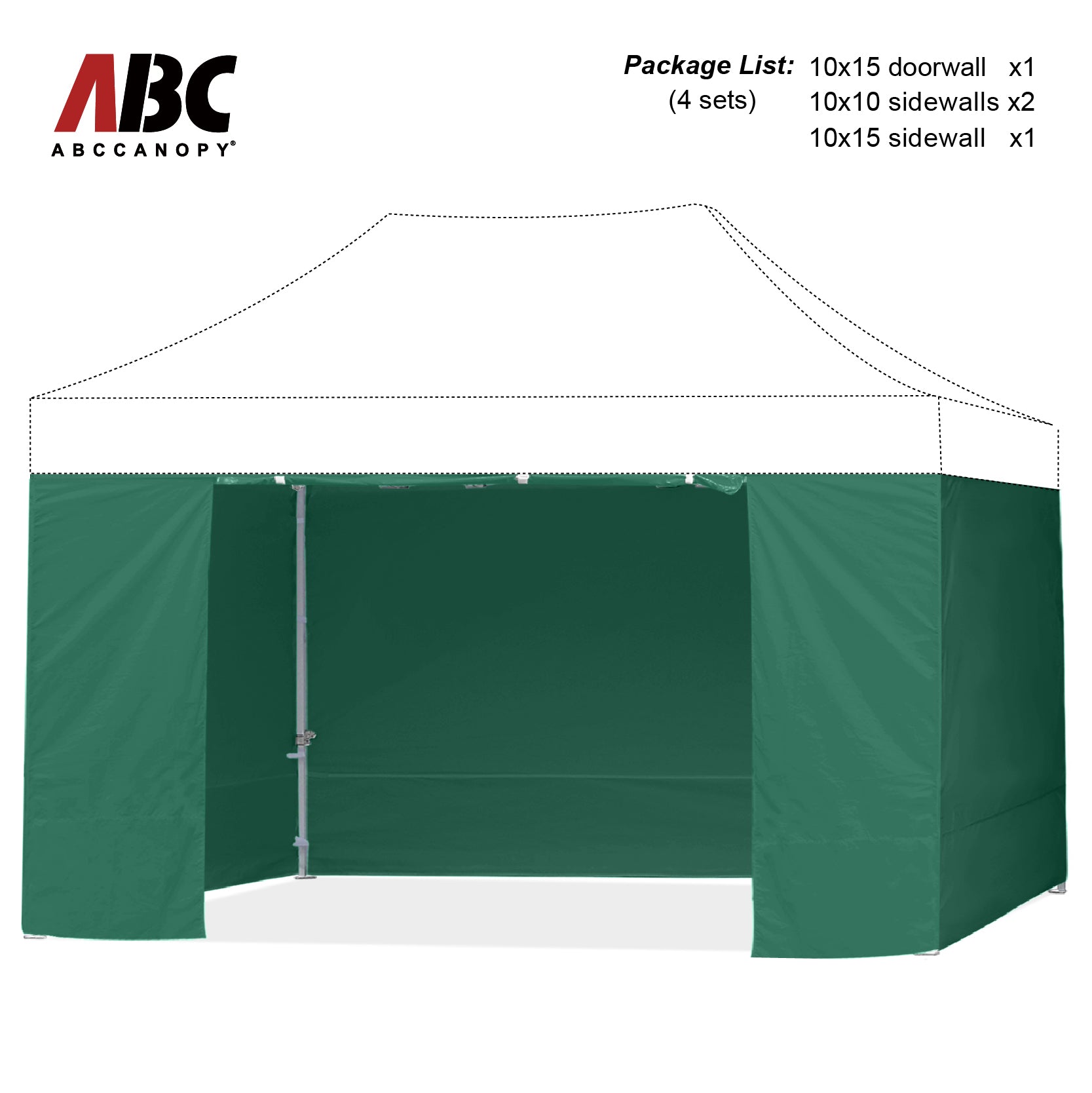 ABCCANOPY Horizontal Velcro Sidewall for 10x10/10x15/10x20 Canopy (Overseas)